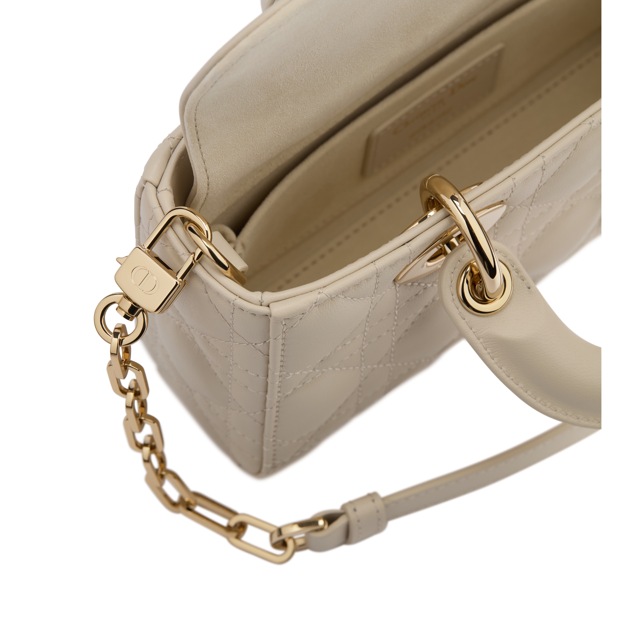 Mini Lady D-Joy Bag Craie Cannage Lambskin E06