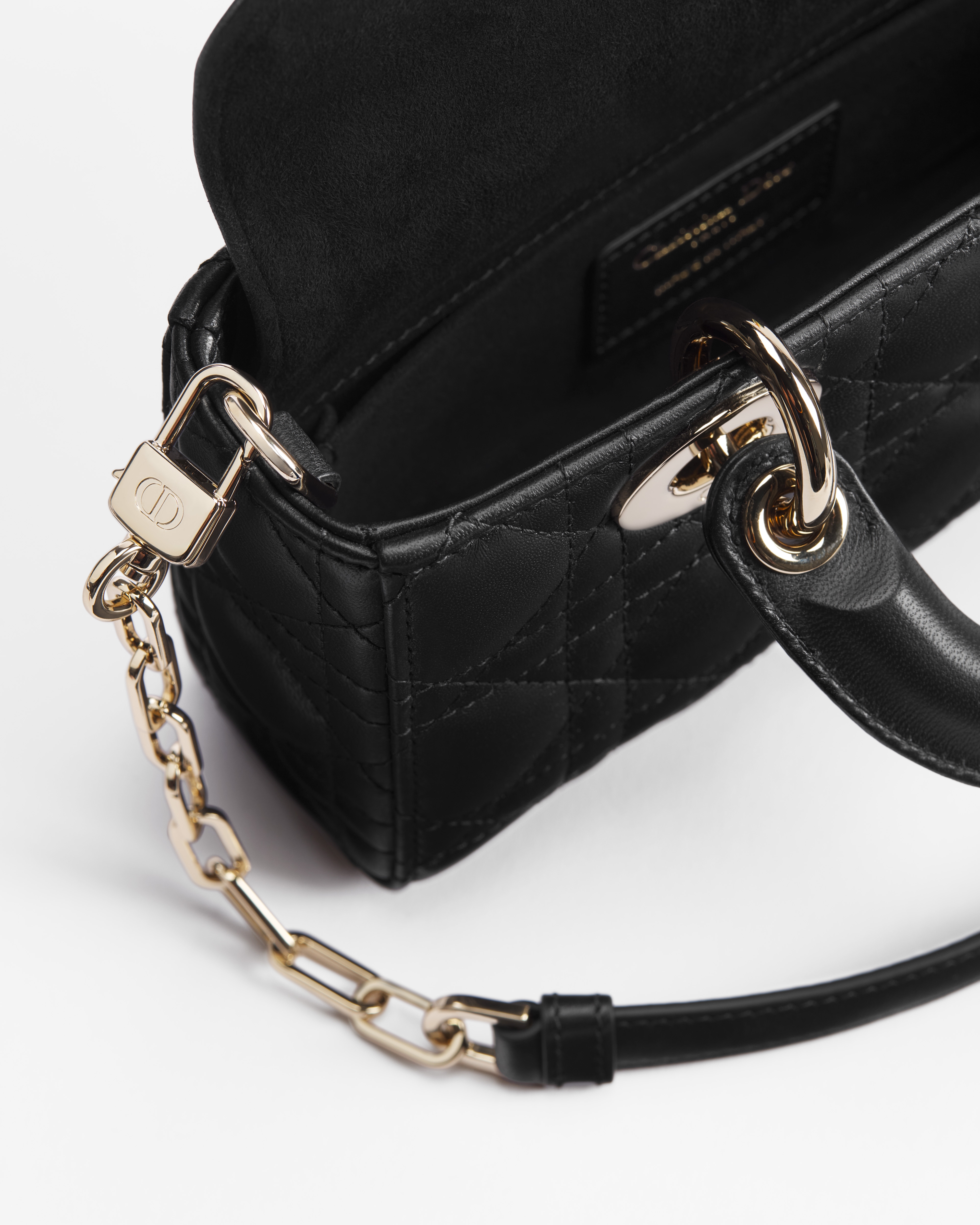 Mini Lady D-Joy Bag Black Cannage Lambskin E06