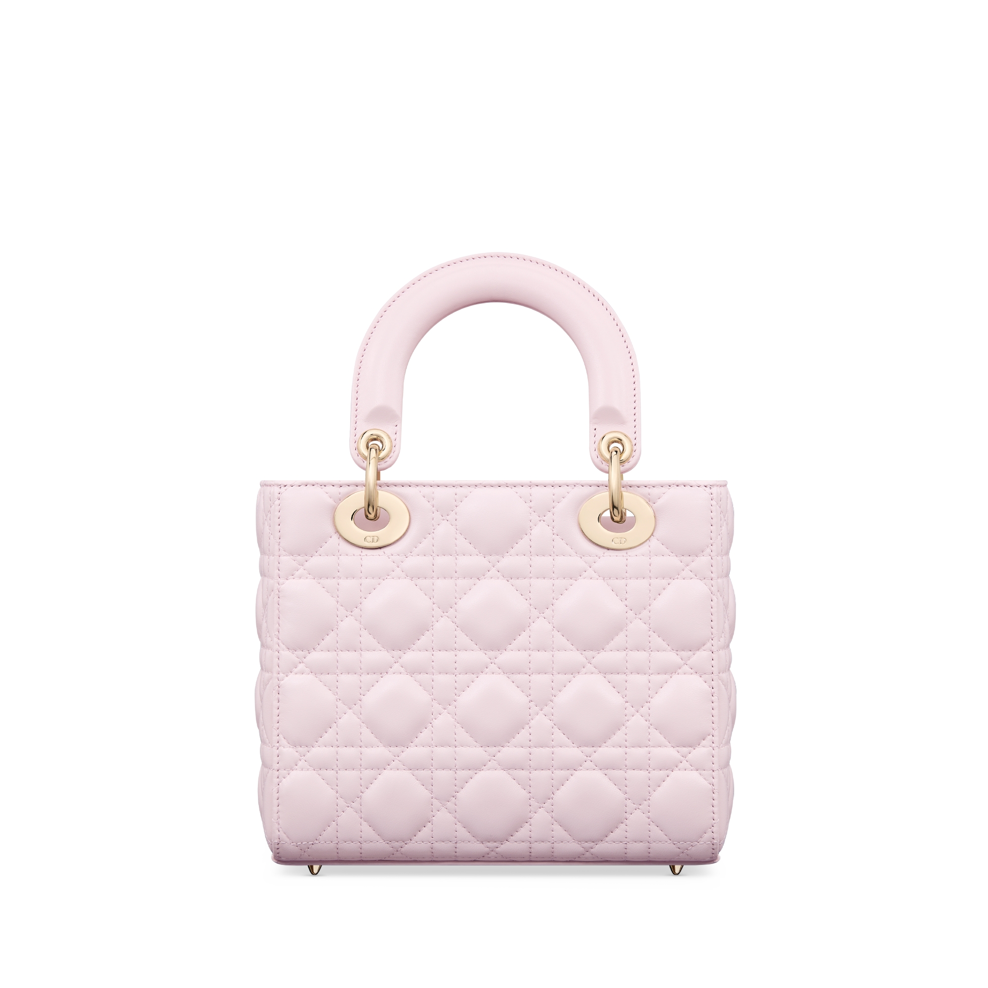 Bolsa My Lady Dior and I Pele de cordeiro Cannage rosa-bebê E08