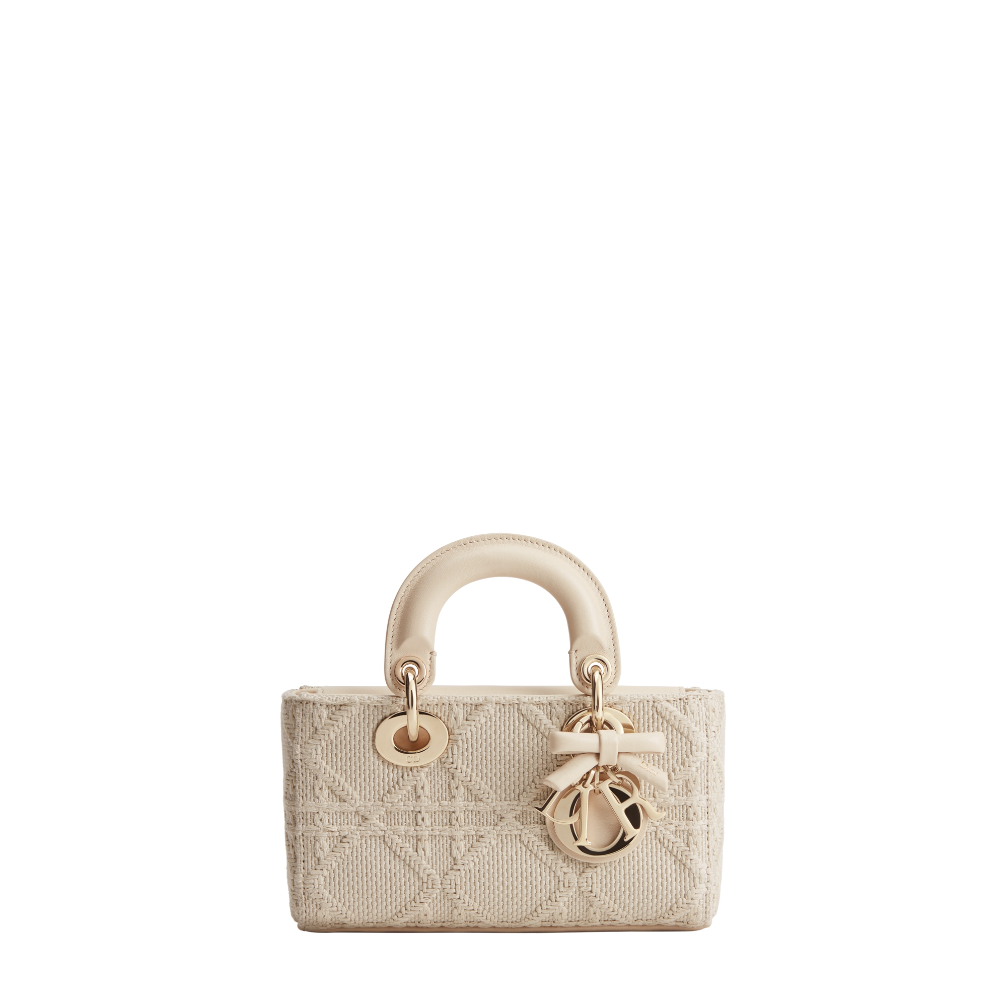 Mini Lady D-Joy Bag Beige Raffia-Effect Cannage Embroidery | DIOR
