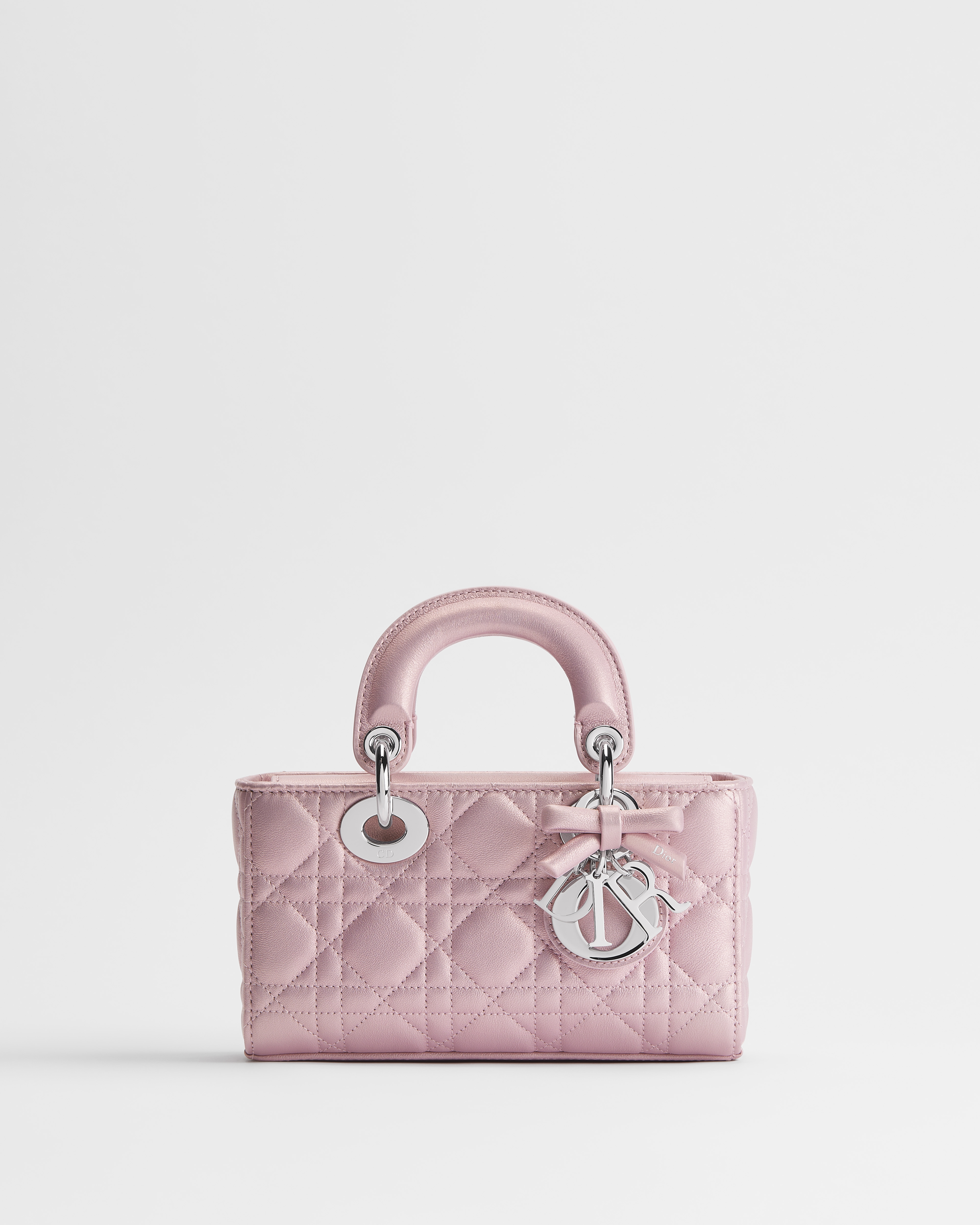 Mini Lady D-Joy Bag Metallic Pink Iridescent Cannage Lambskin E01