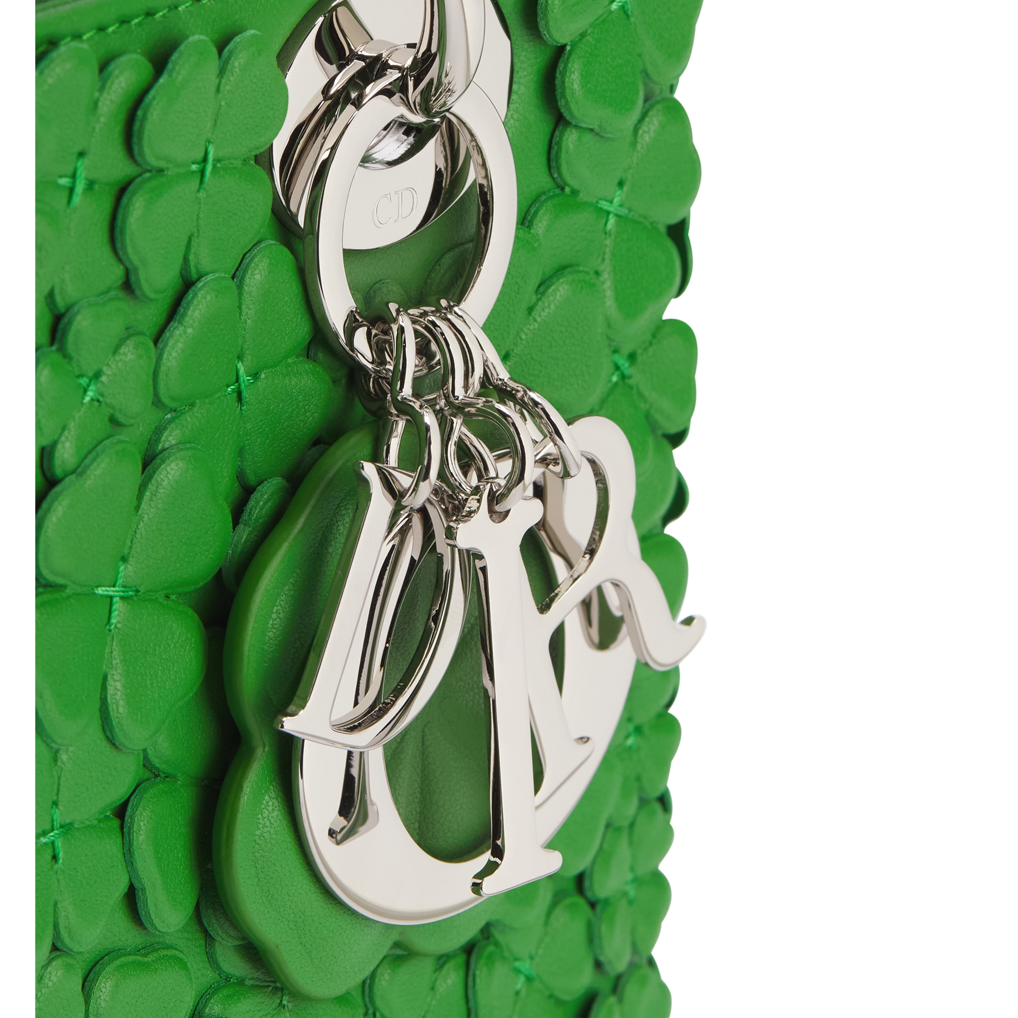 Small Lady Dior Bag with Strap Clover Lucky Green Dior Clover Allover Embroidered Lambskin E09