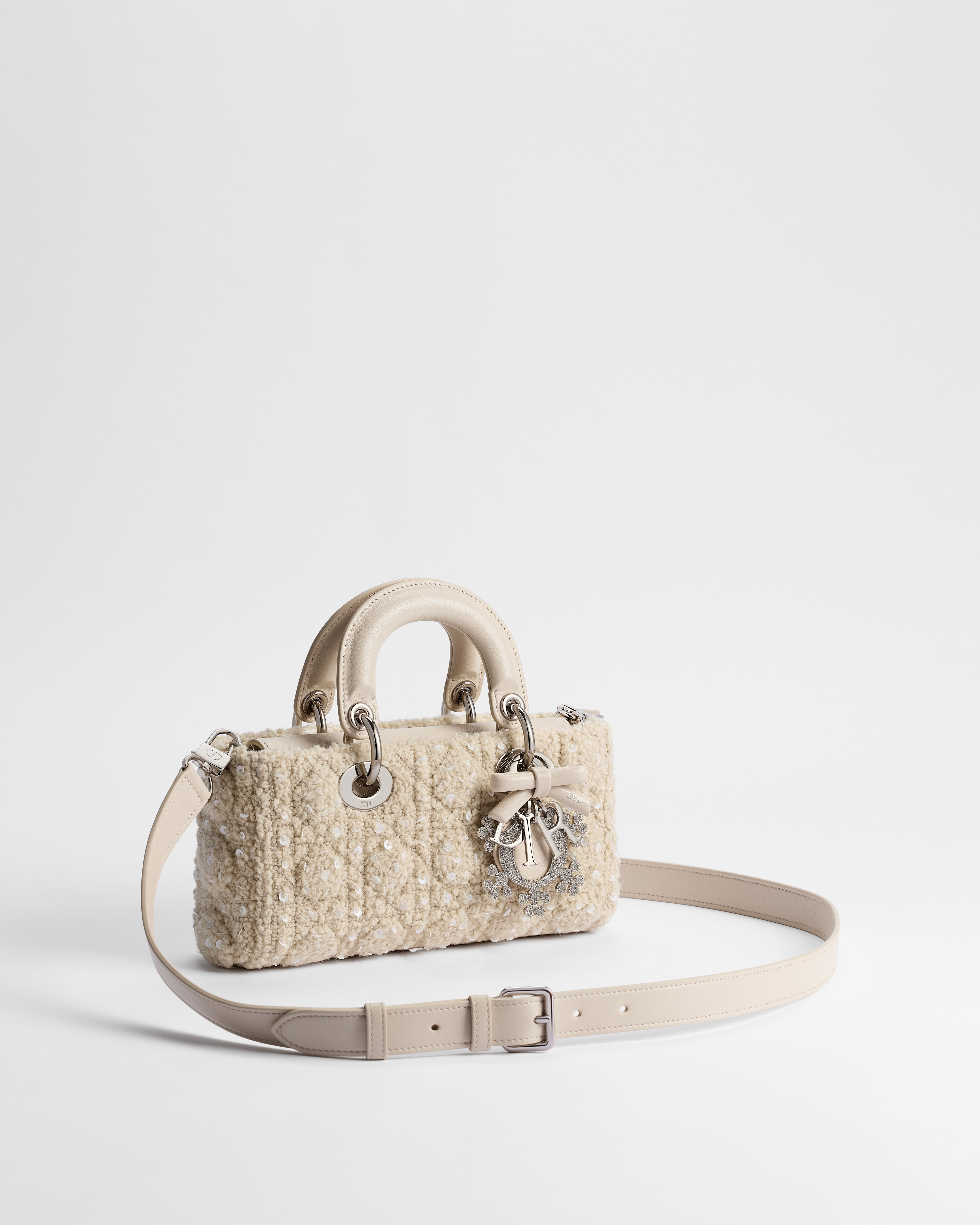 DiorAlps Small Lady D-Joy Bag Ecru Cannage Cotton Blend Embroidered ...