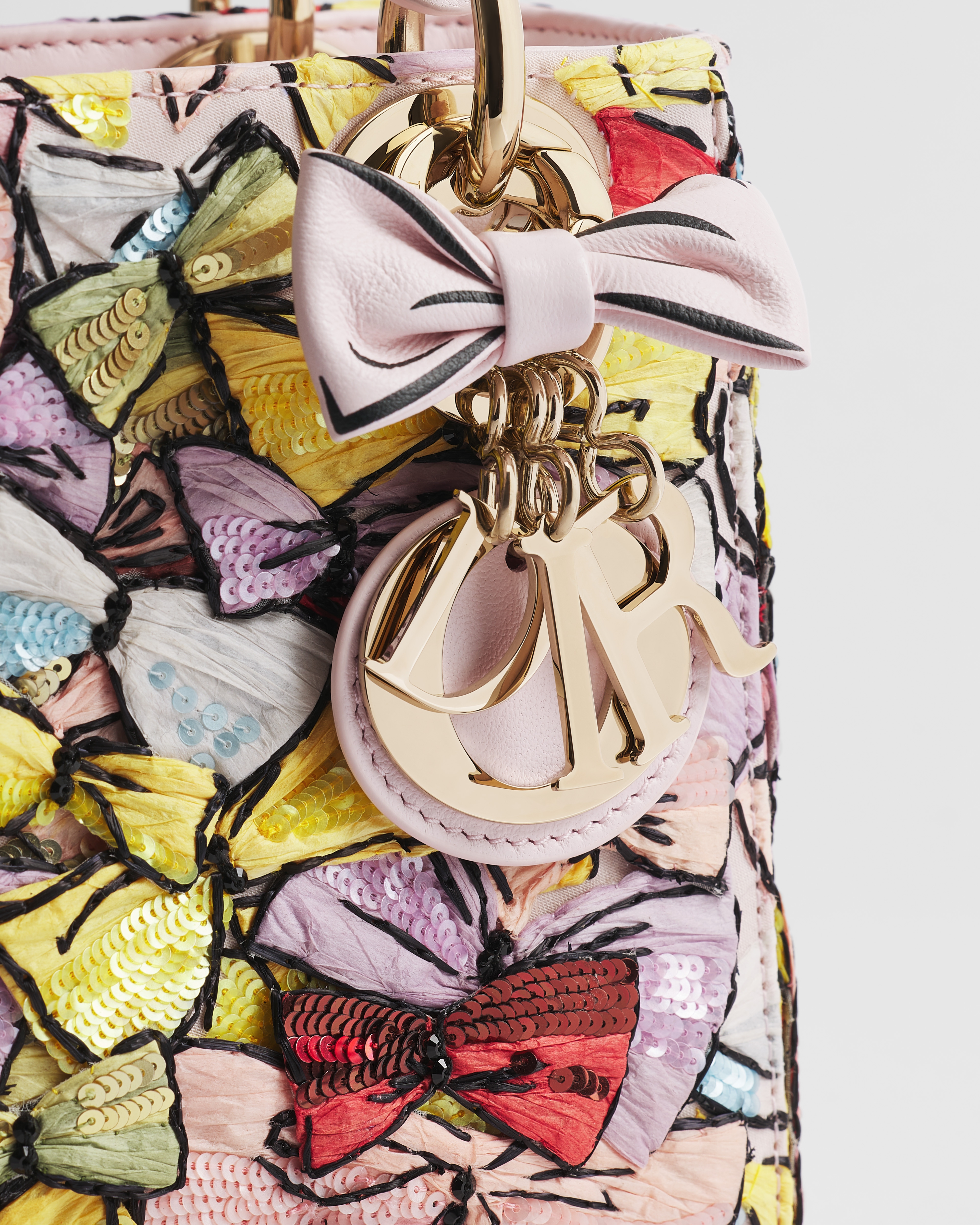 Dioriviera Mini Lady Dior Bag with Strap Cotton Embroidered with ...