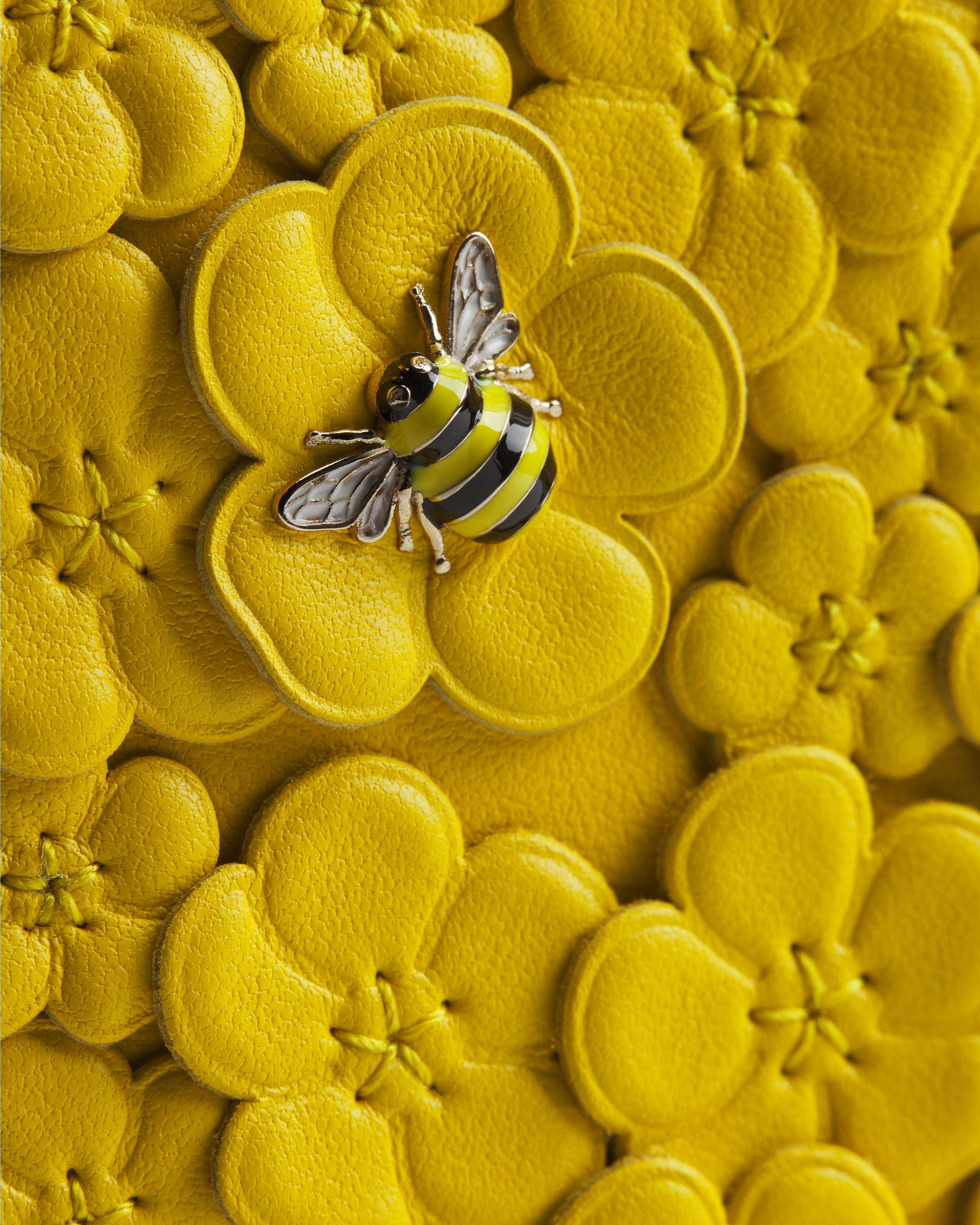 Mini Lady Dior Bag with Strap Buttercup Lambskin Embroidered with Three-Dimensional Dior Buttercup Allover Motif E10