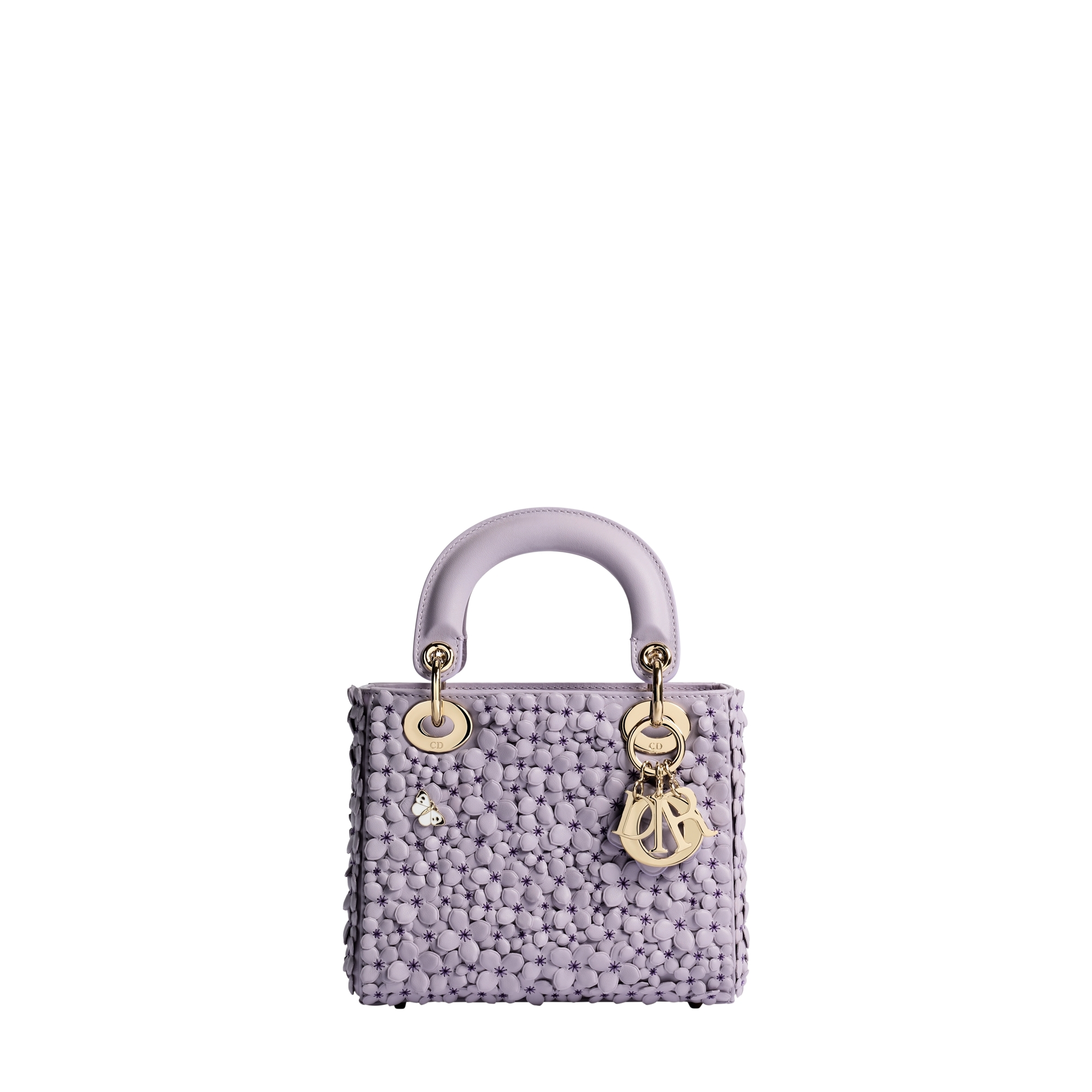 Mini Lady Dior Bag with Strap Lilas Dior Hortensia Allover