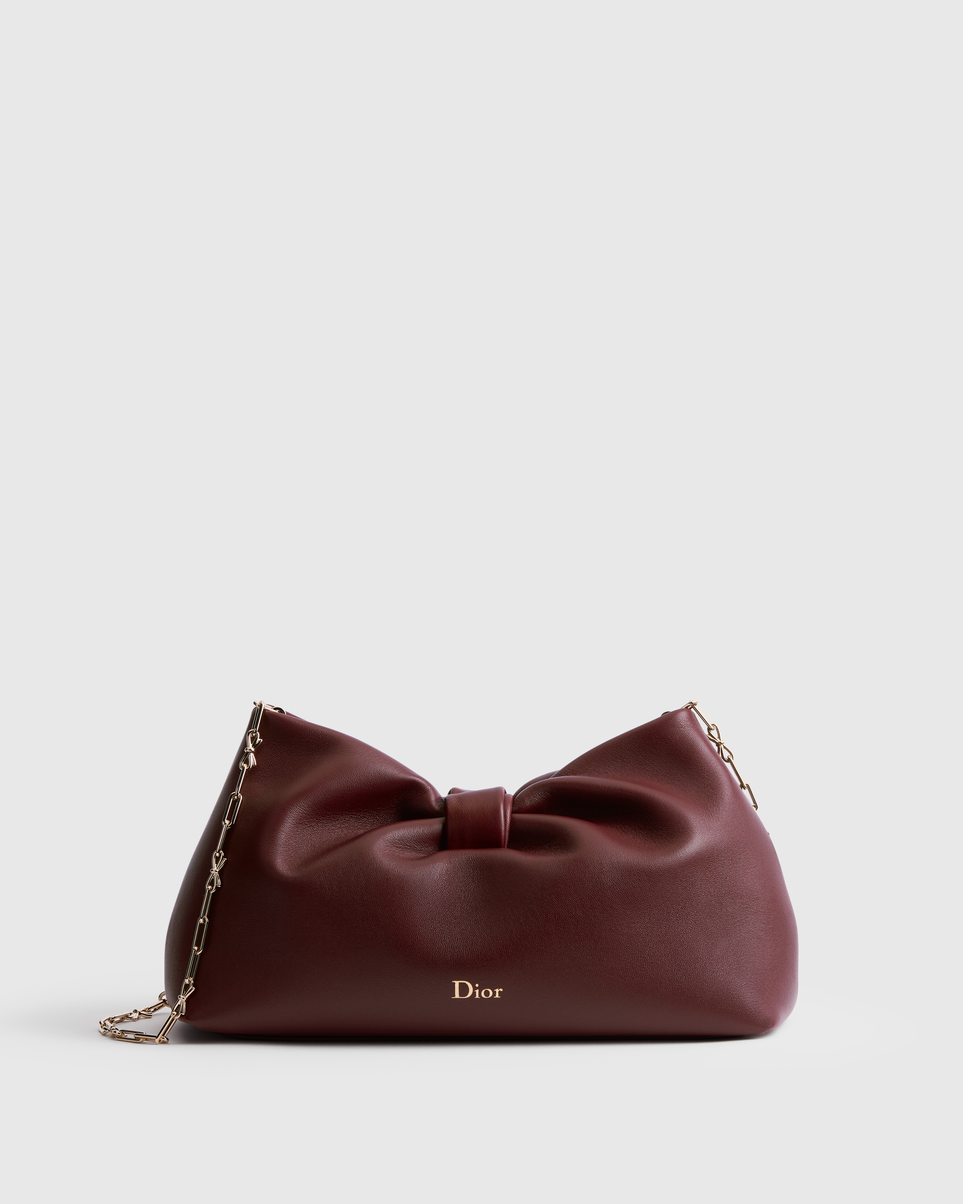 Dior Or Medium Dior Bow Bag Rouge Hermitage Lambskin E01