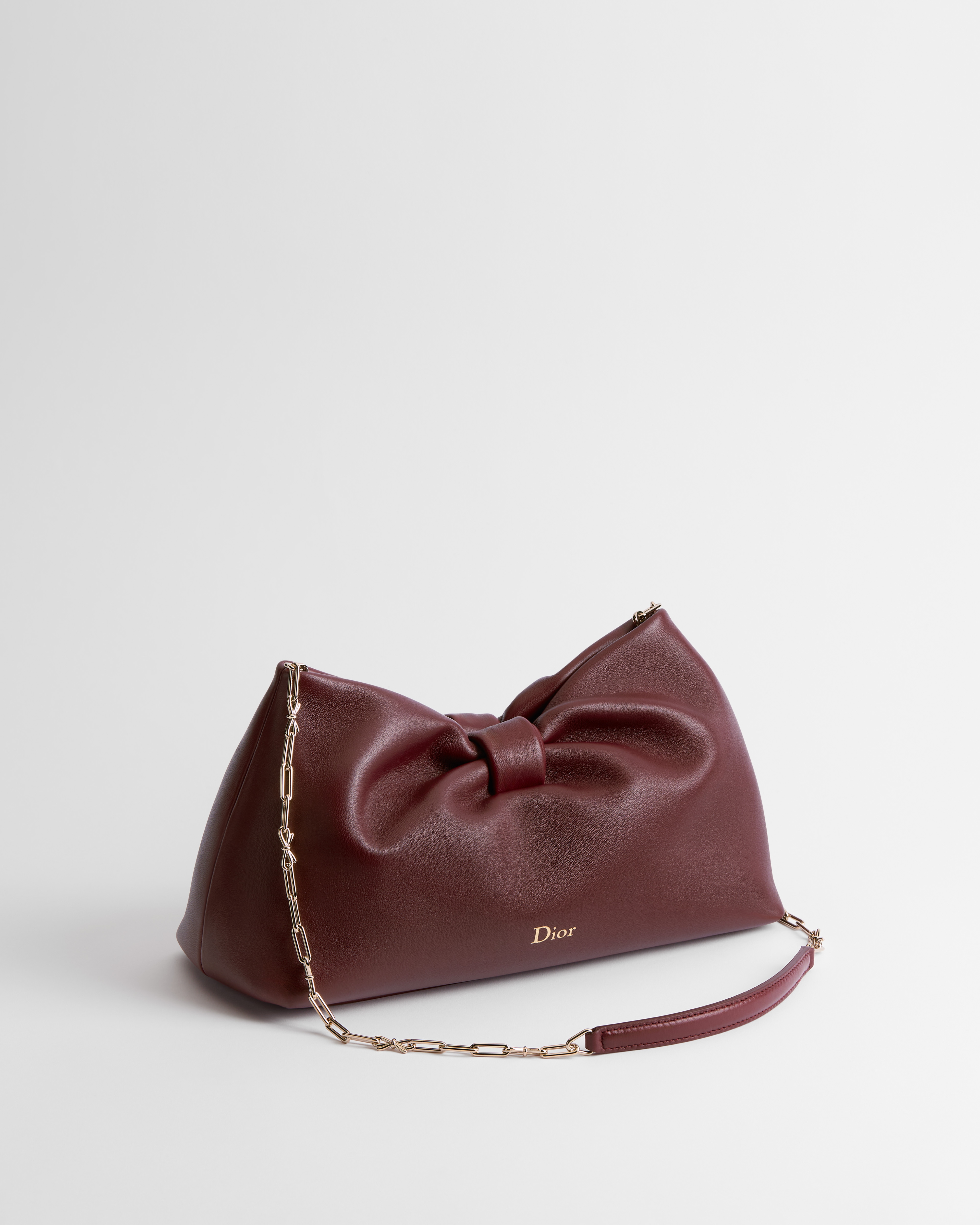 Dior Or Medium Dior Bow Bag Rouge Hermitage Lambskin E03