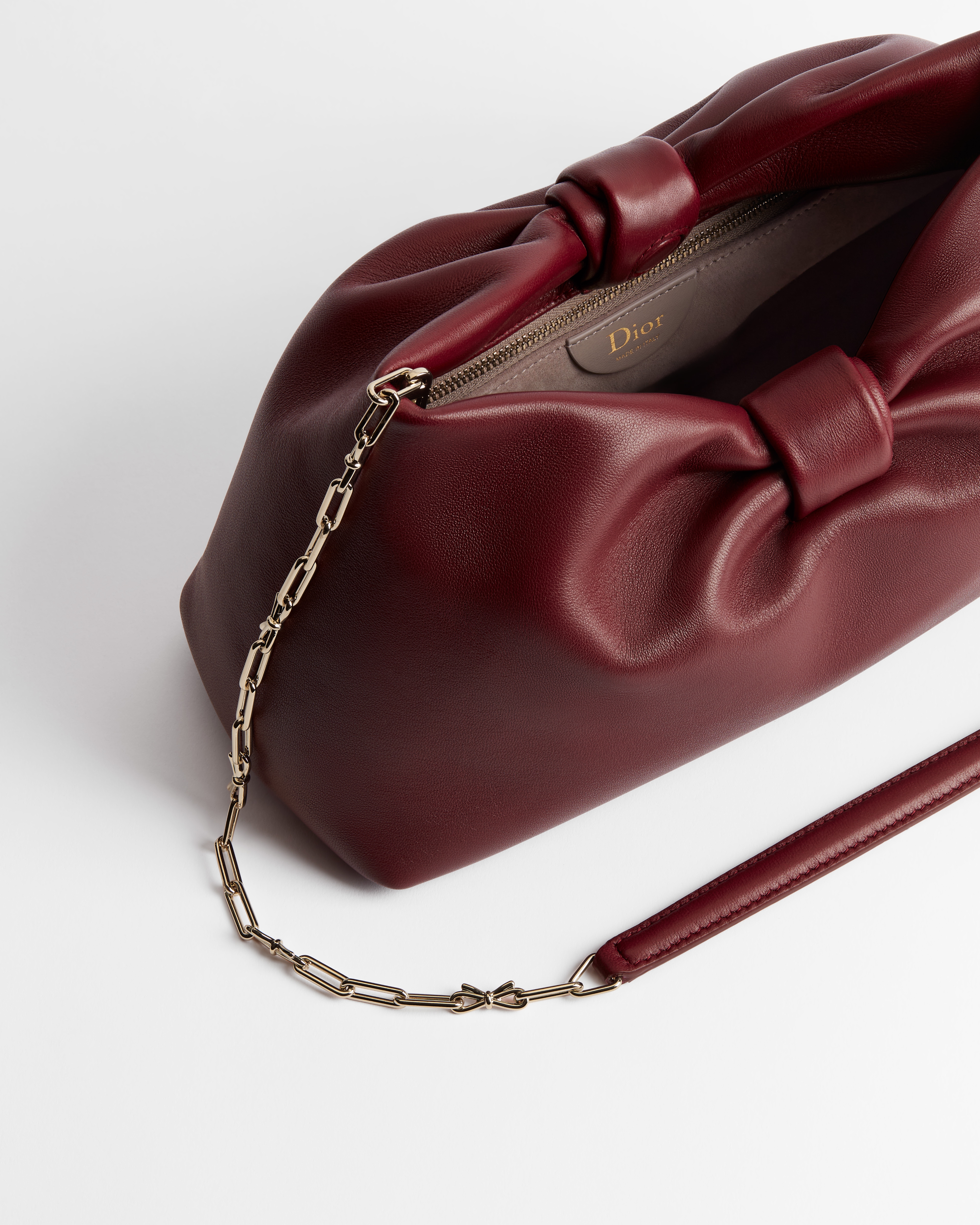 Dior Or Medium Dior Bow Bag Rouge Hermitage Lambskin E06