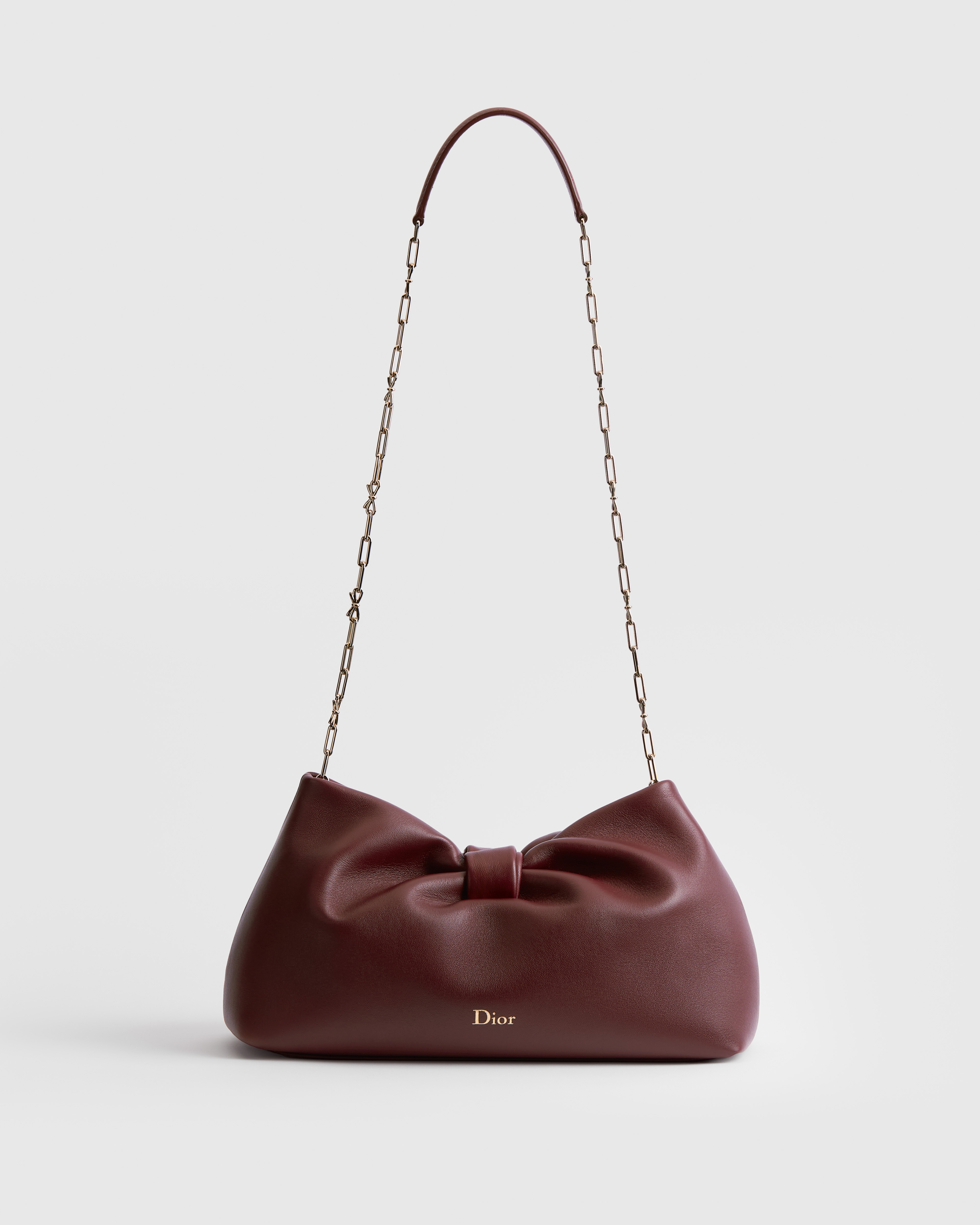 Dior Or Medium Dior Bow Bag Rouge Hermitage Lambskin E07