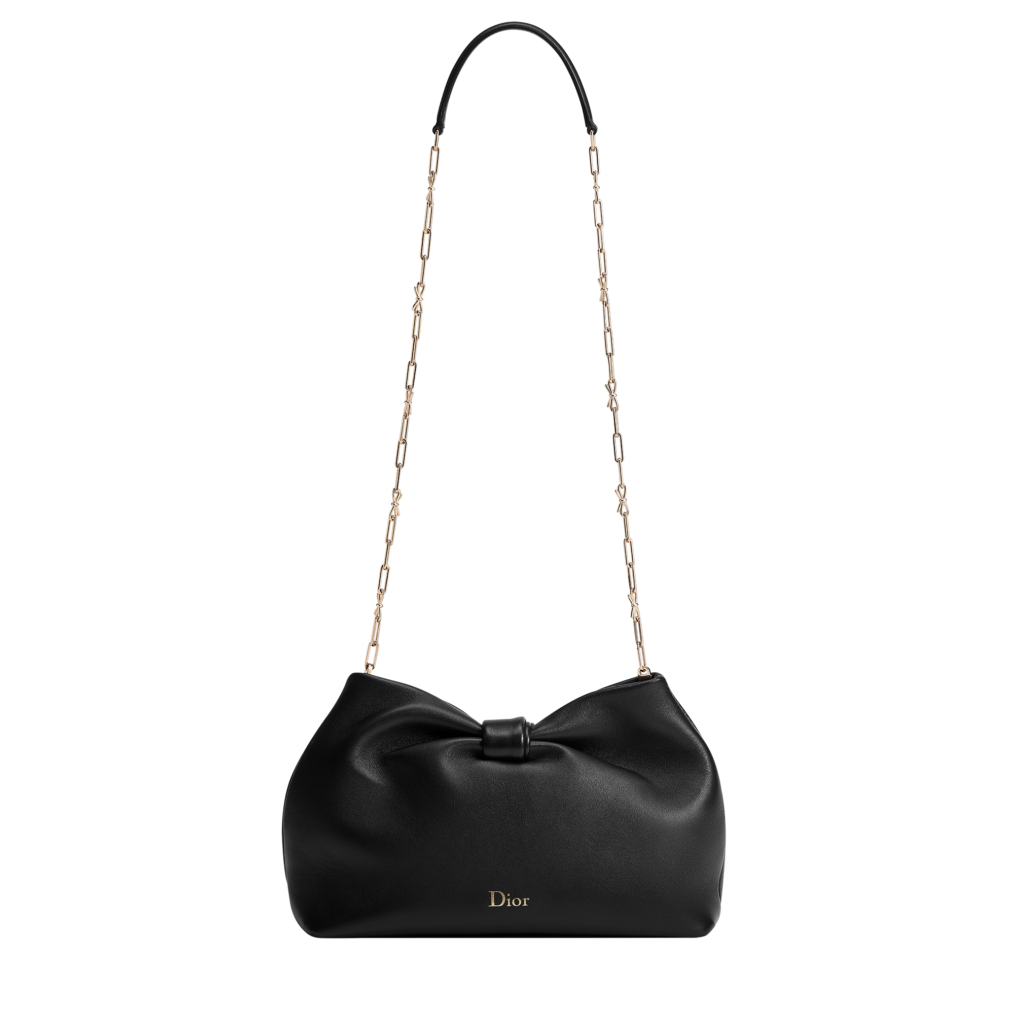 Medium Dior Bow Bag Black Lambskin E07