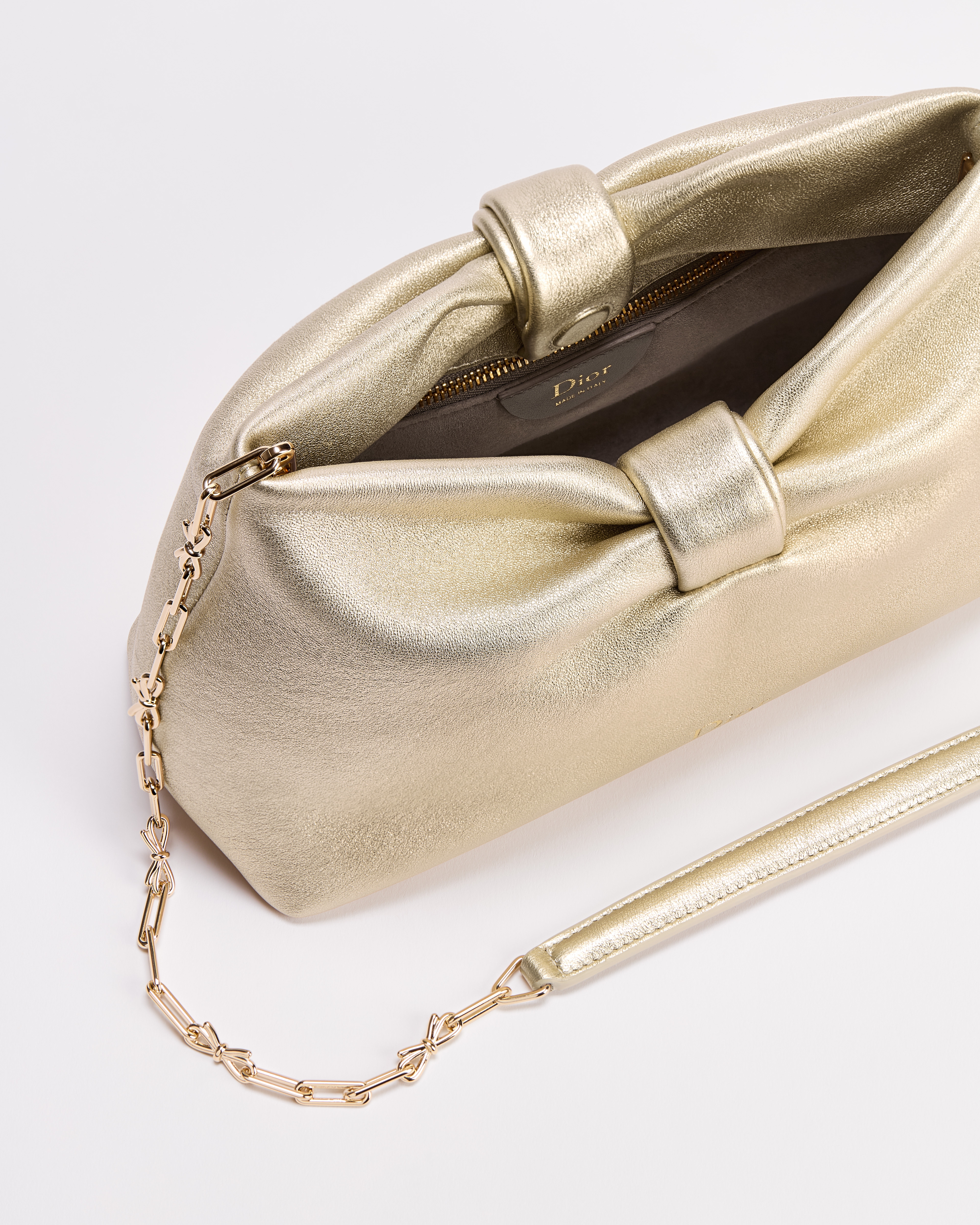 Dior Or Small Dior Bow Bag Mekong Laminated Lambskin E06