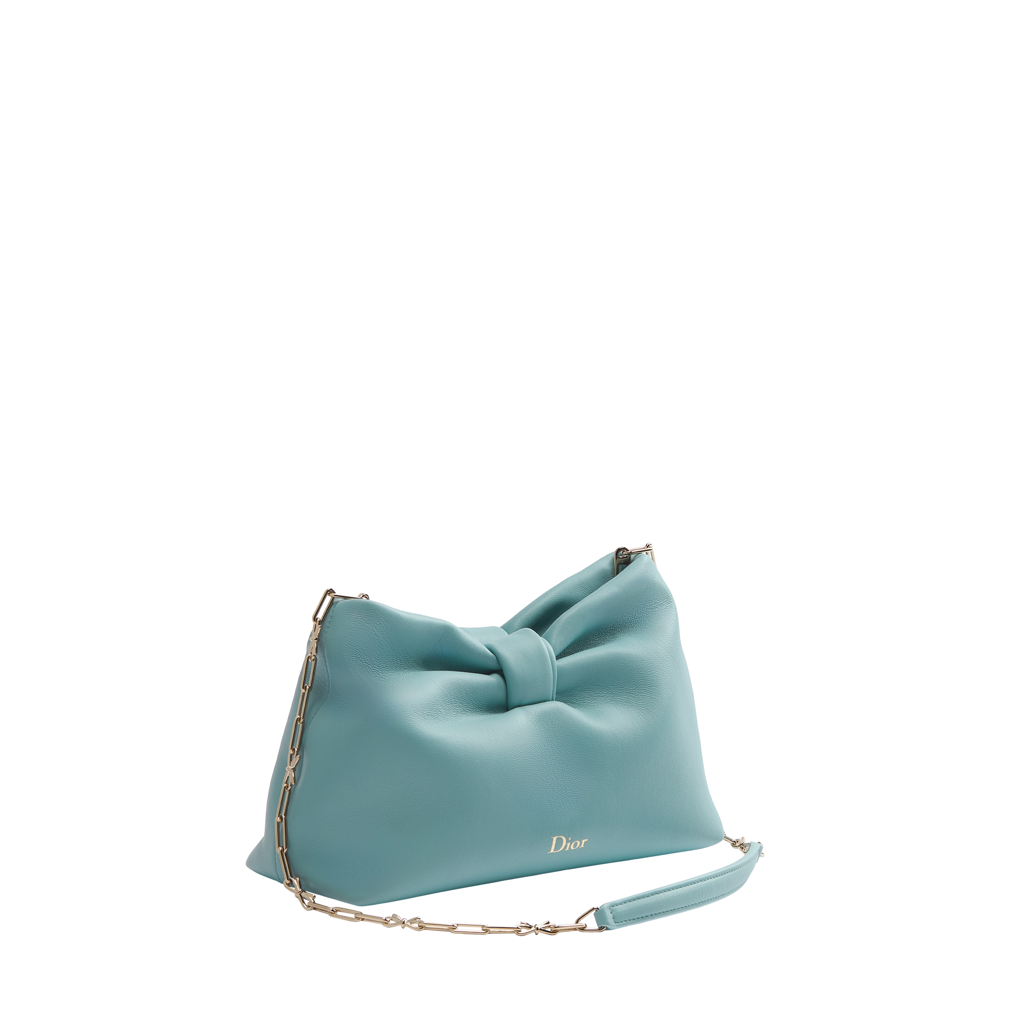 Small Dior Bow Bag Bleu Tourmaline Lambskin E03