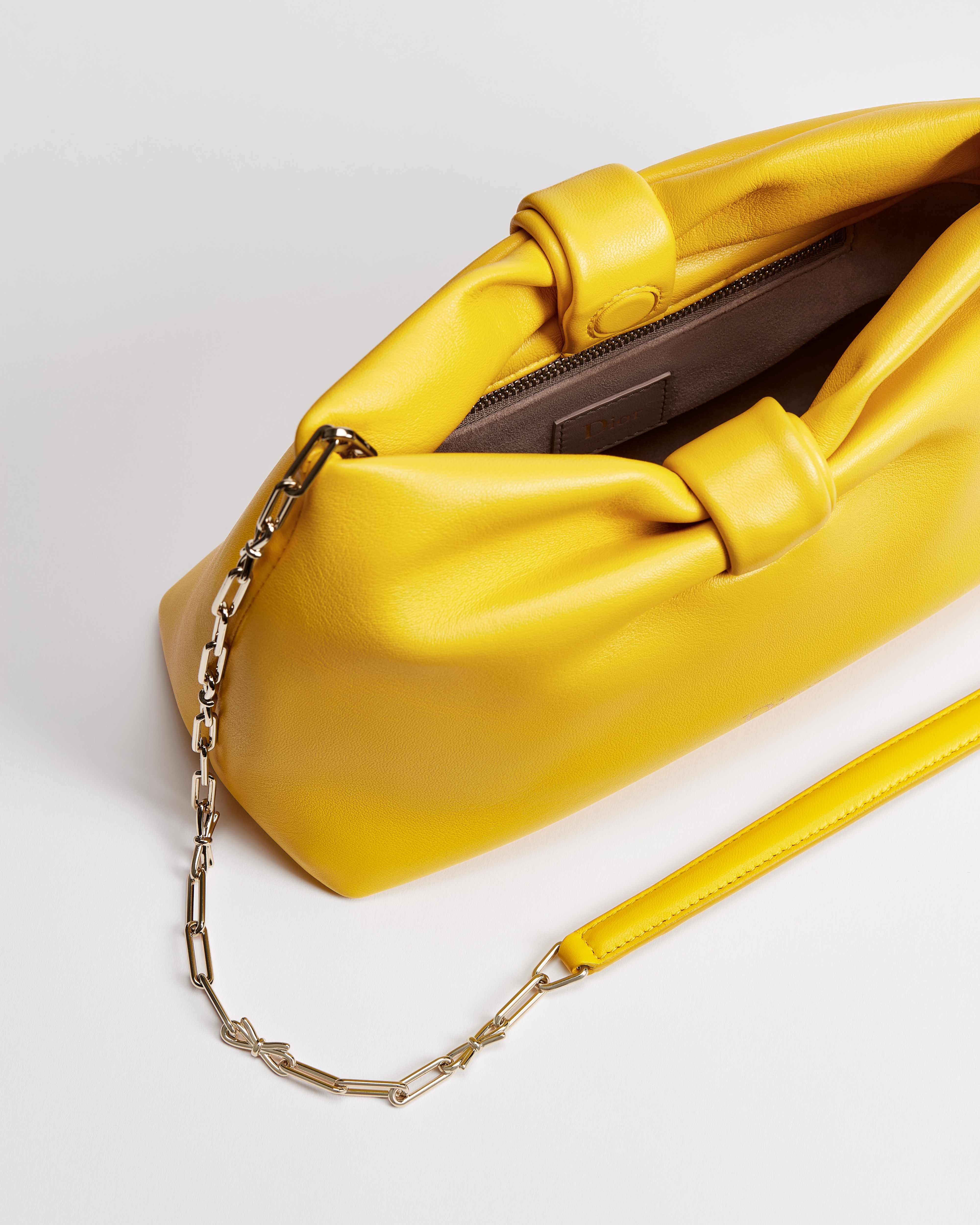 Kleine Dior Bow Tasche Lammleder in Buttercup E06