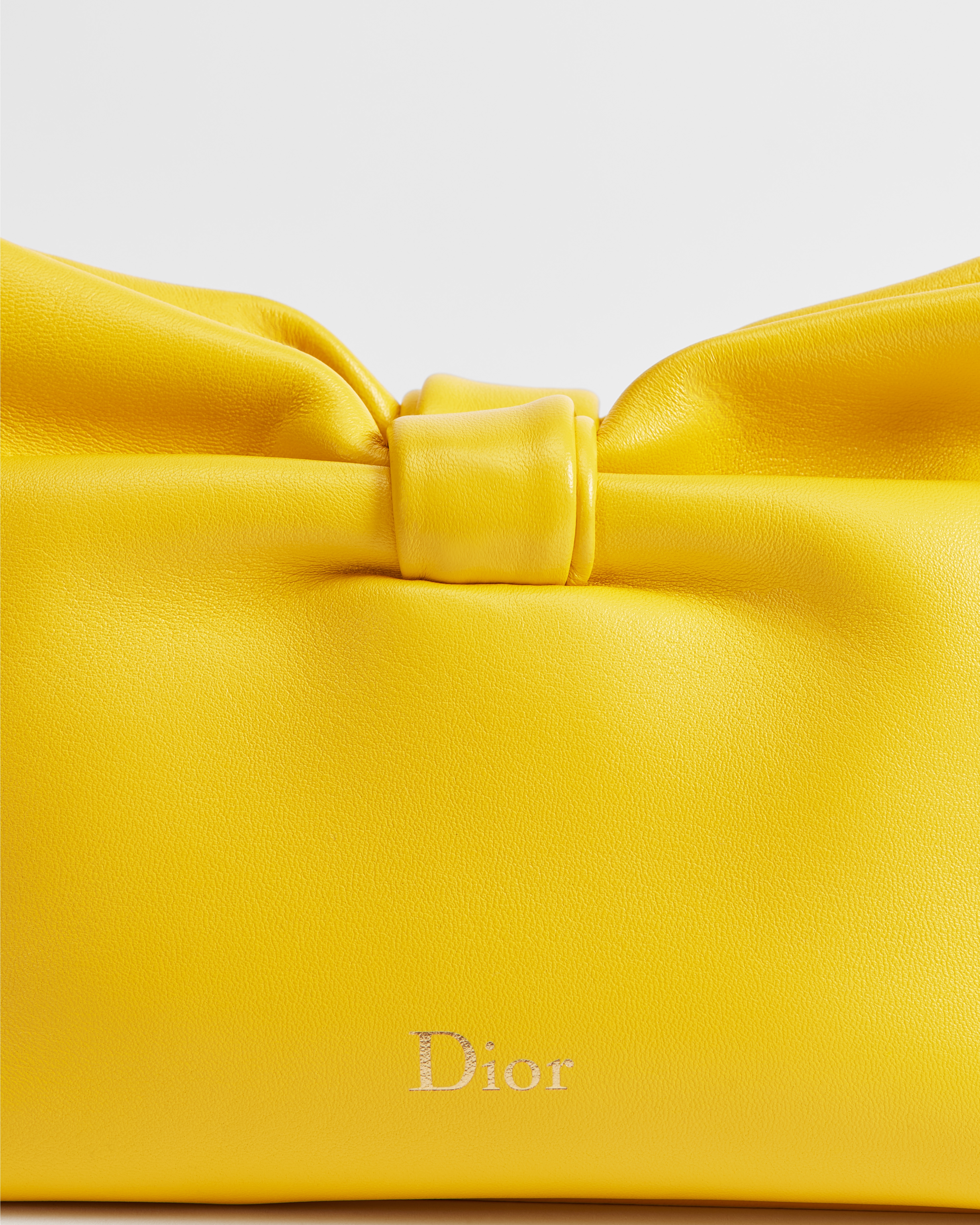 Kleine Dior Bow Tasche Lammleder in Buttercup E11
