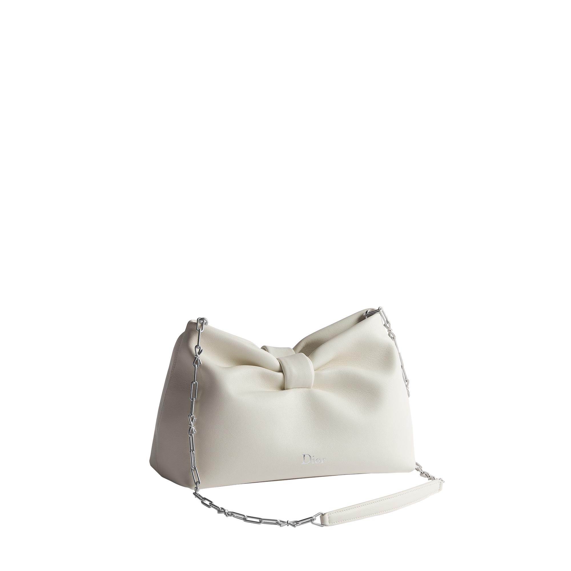 Small Dior Bow Bag Latte Lambskin E03