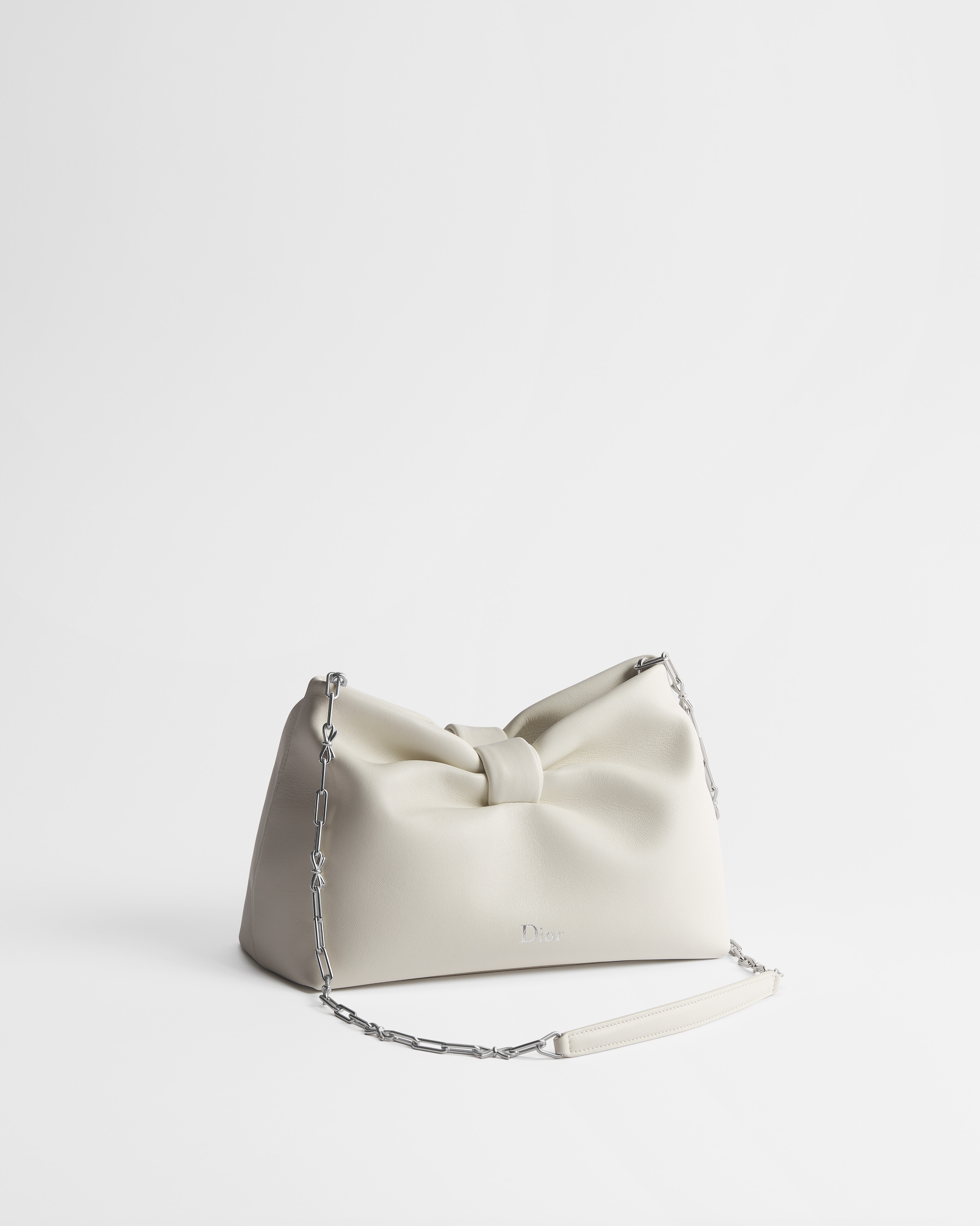 Kleine Dior Bow Tasche Lammleder in Latte E03