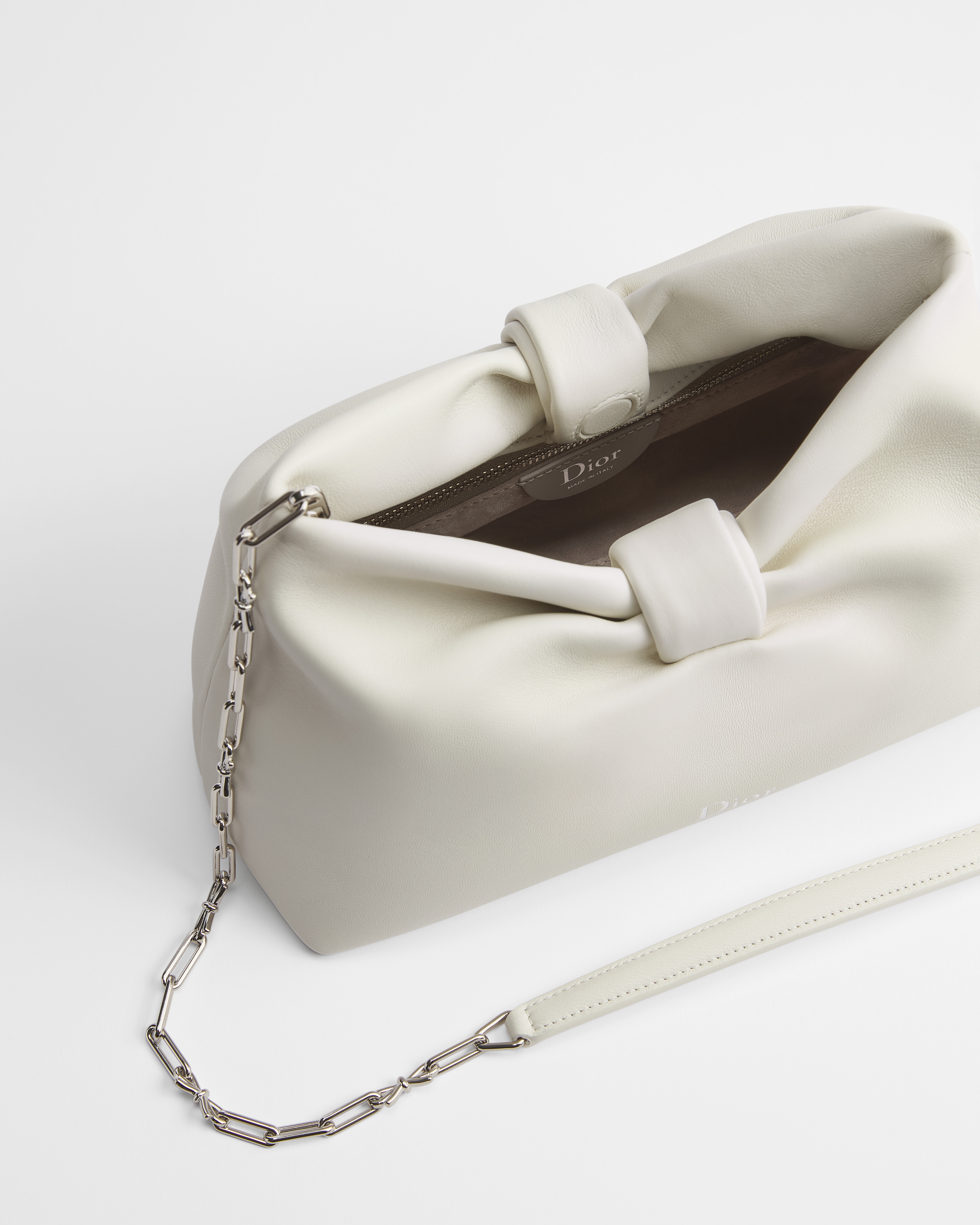 Kleine Dior Bow Tasche Lammleder in Latte E06