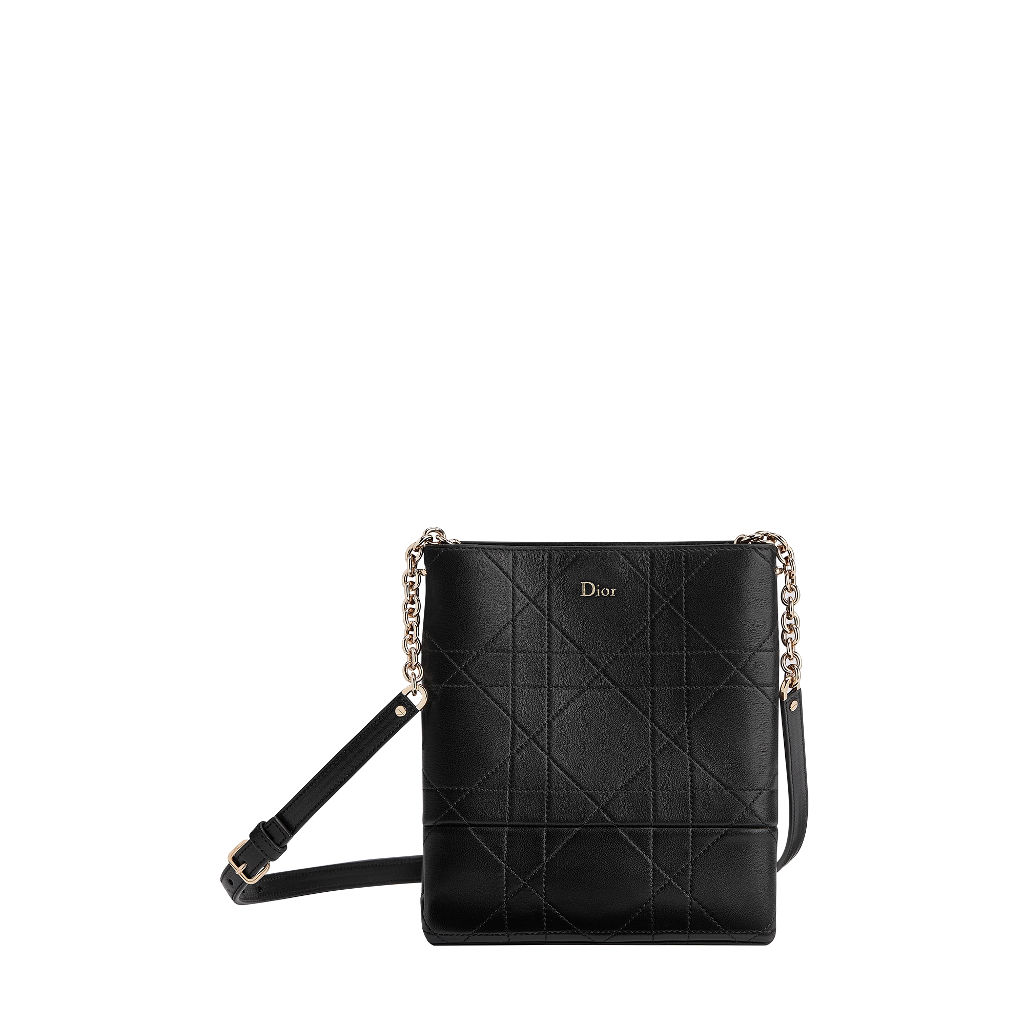  Flat Macrocannage Lammleder in Schwarz