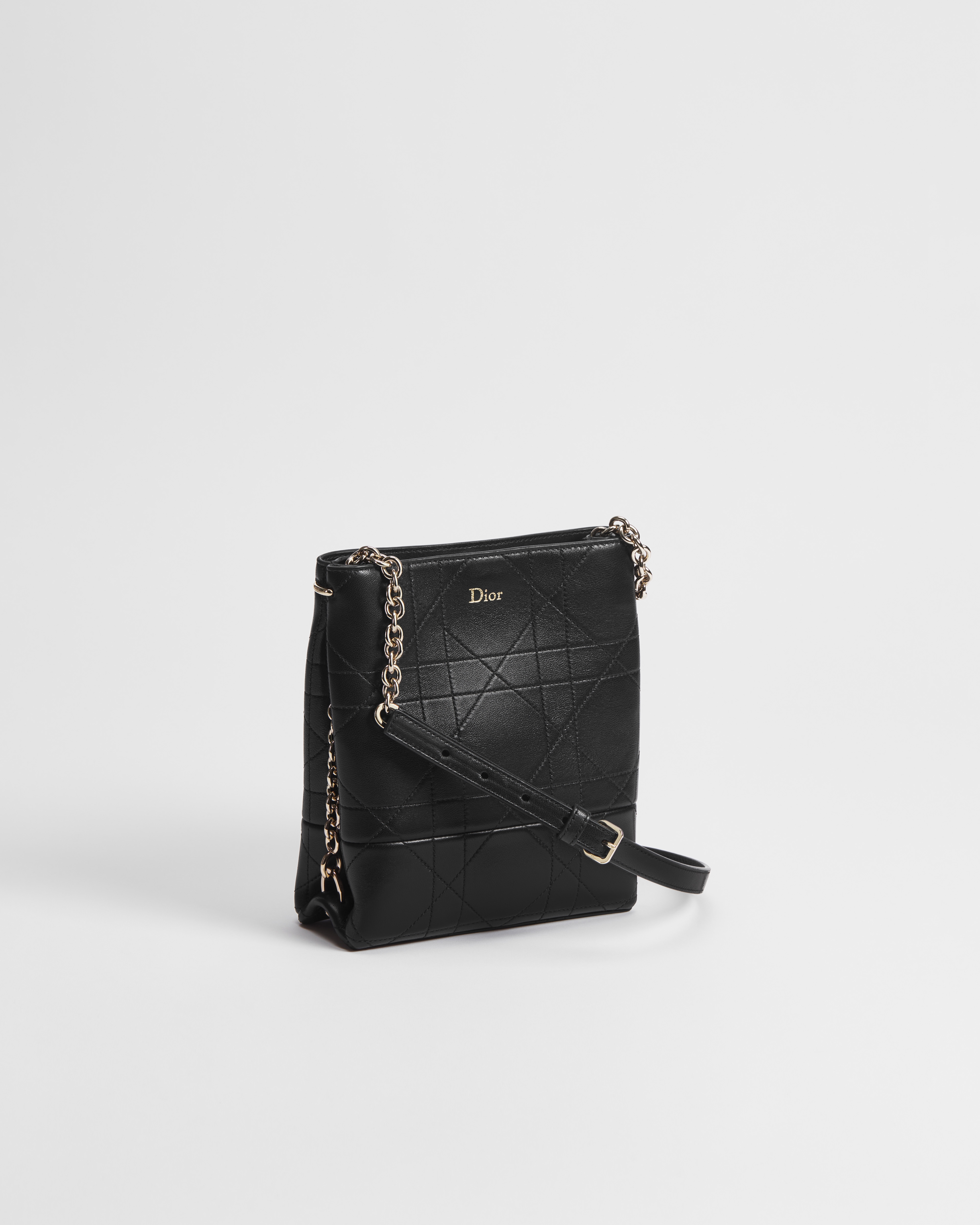 Kleine Dior Trianon Tasche im Hochformat mit Kette