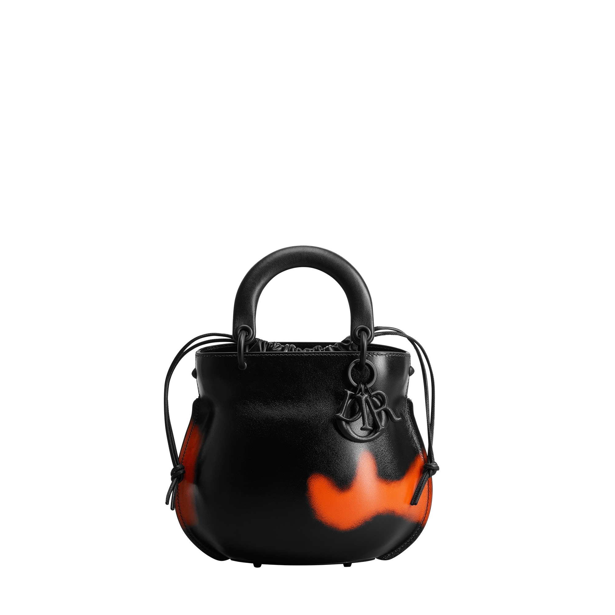 DIOR AND MAGDALENE ODUNDO Small Lady Dior Bag Black and Terracotta