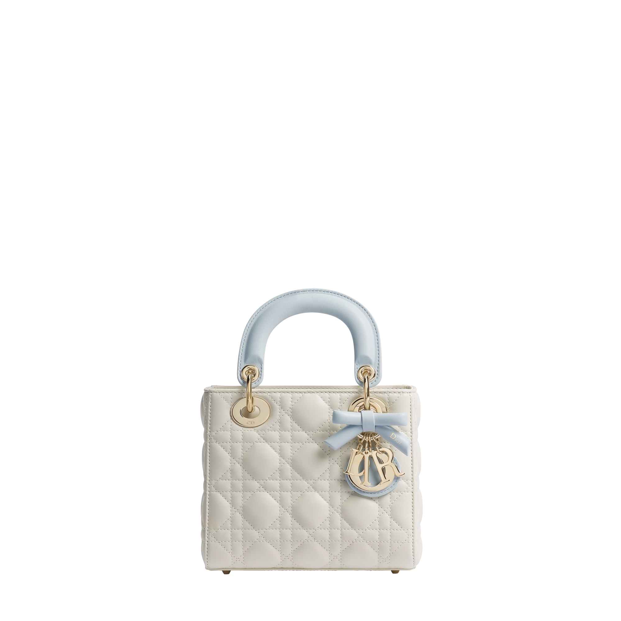  Latte and Ice Blue Cannage Lambskin