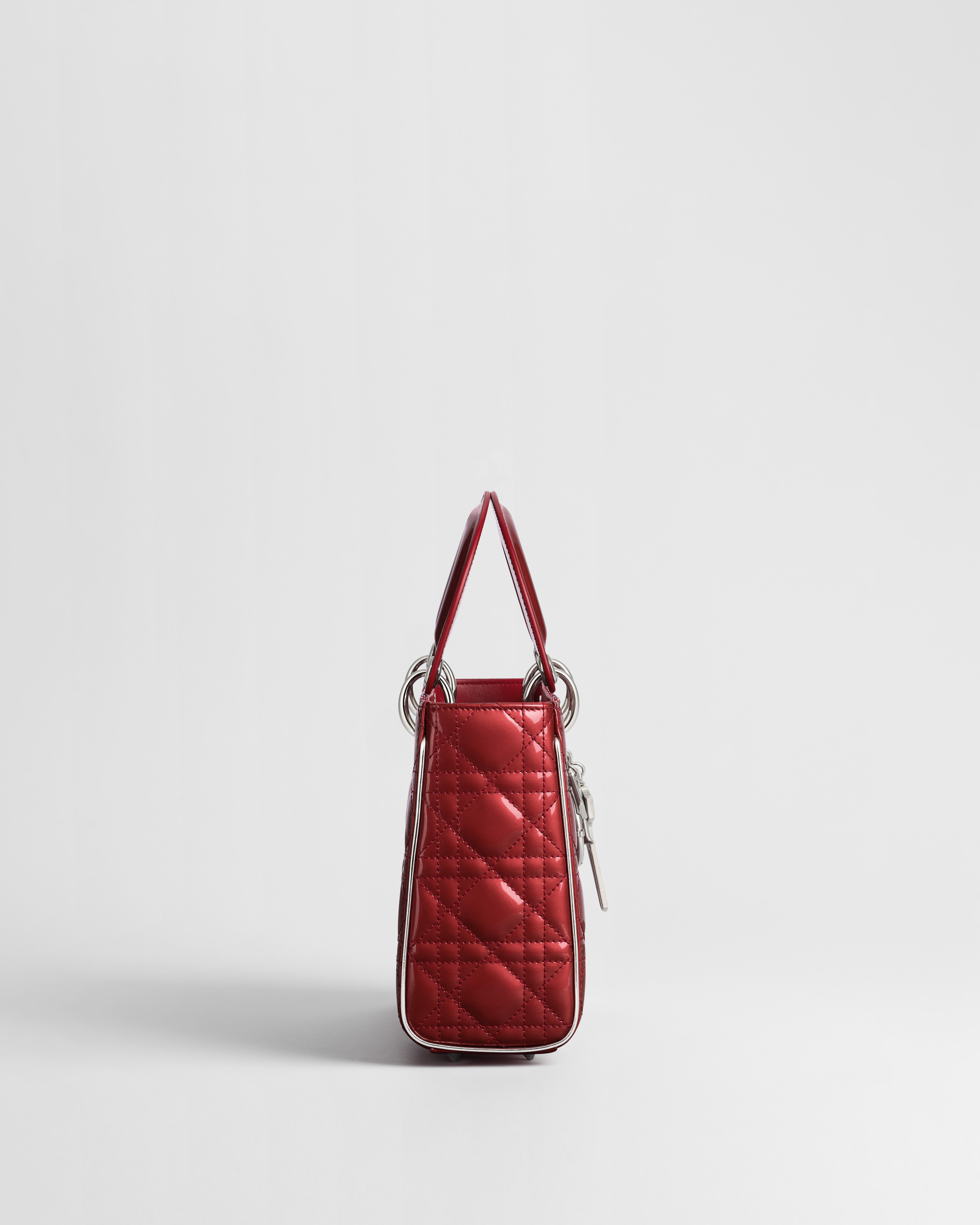 Small Lady Dior Drive-In Bag with Strap Red Patent Cannage Calfskin ...