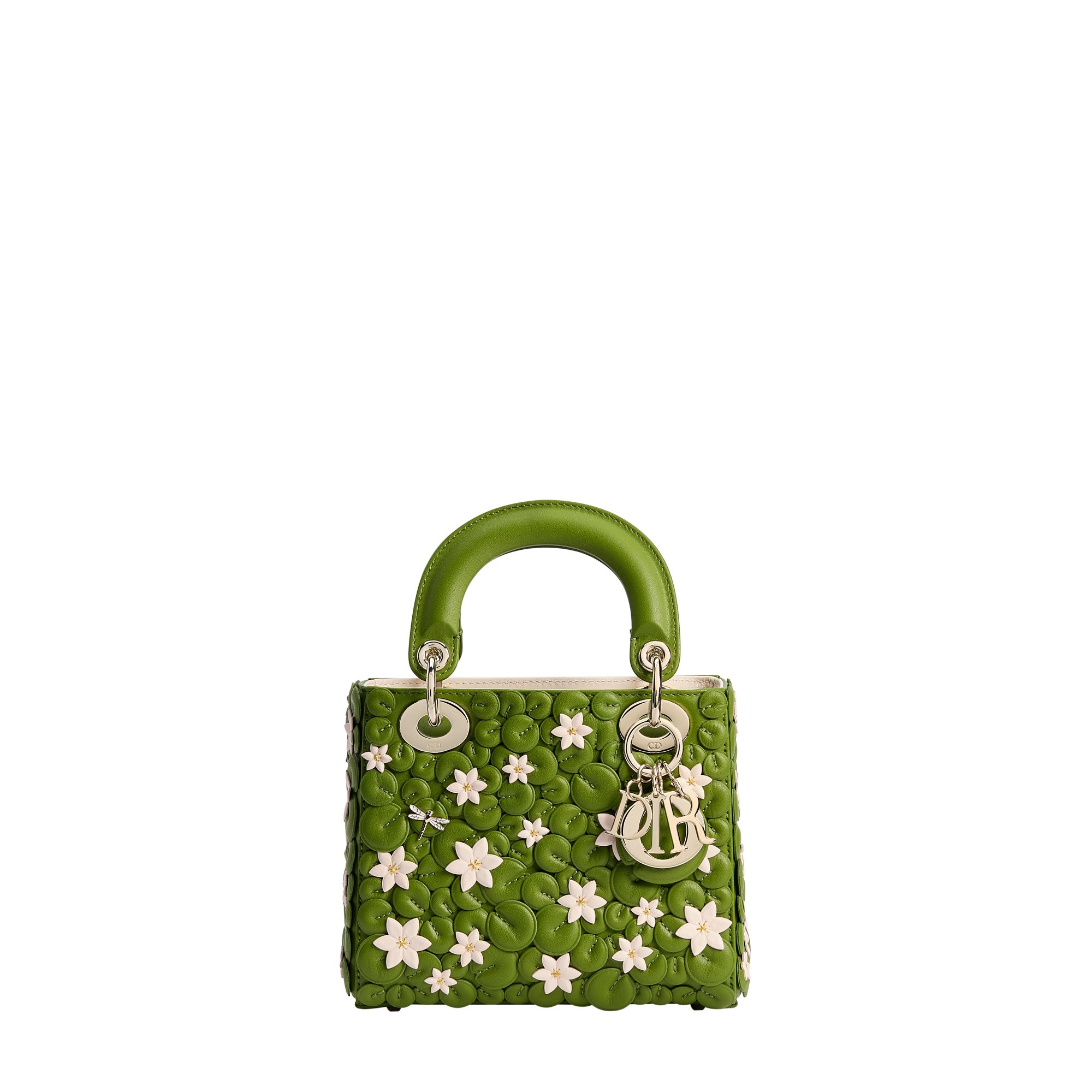 Mini Lady Dior Bag with Strap Multicolor Dior Water Lily Allover Embroidered Lambskin E01