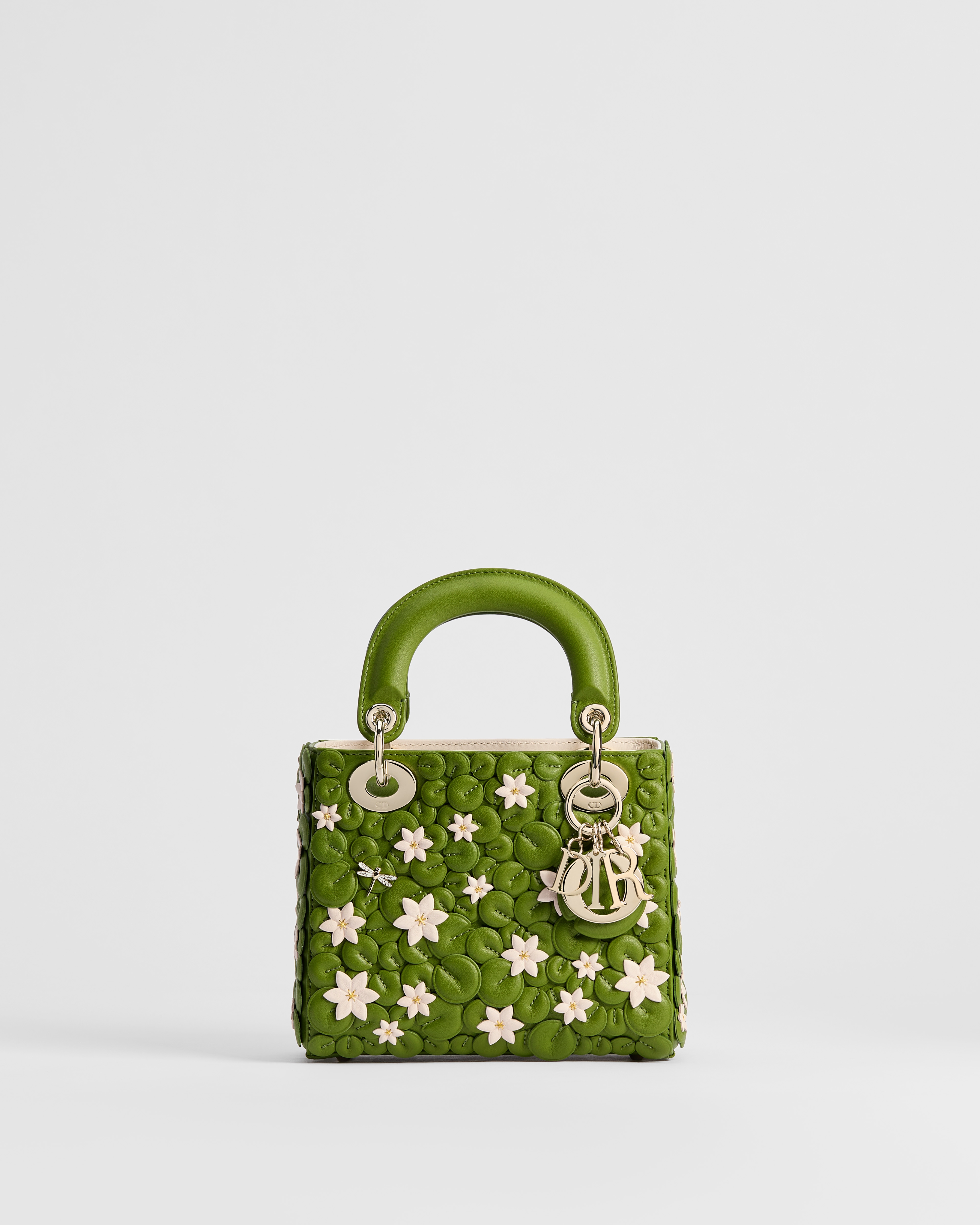 Mini Lady Dior Bag with Strap Multicolor Dior Water Lily Allover Embroidered Lambskin E01