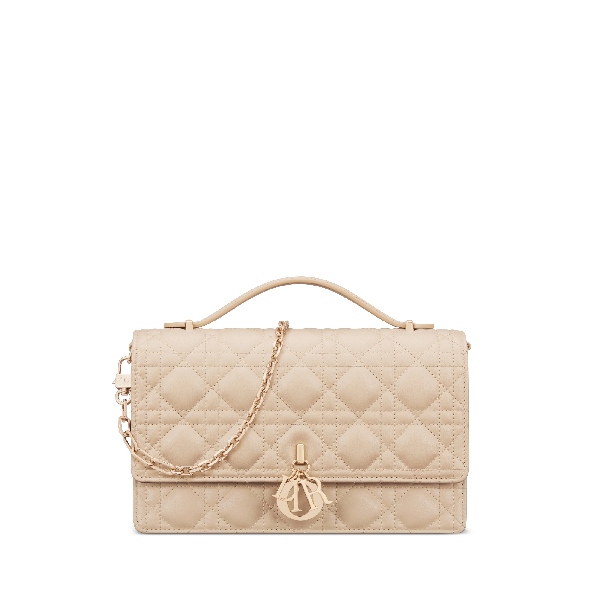 My Dior Top Handle Tasche Cannage Lammleder in Puderbeige E01