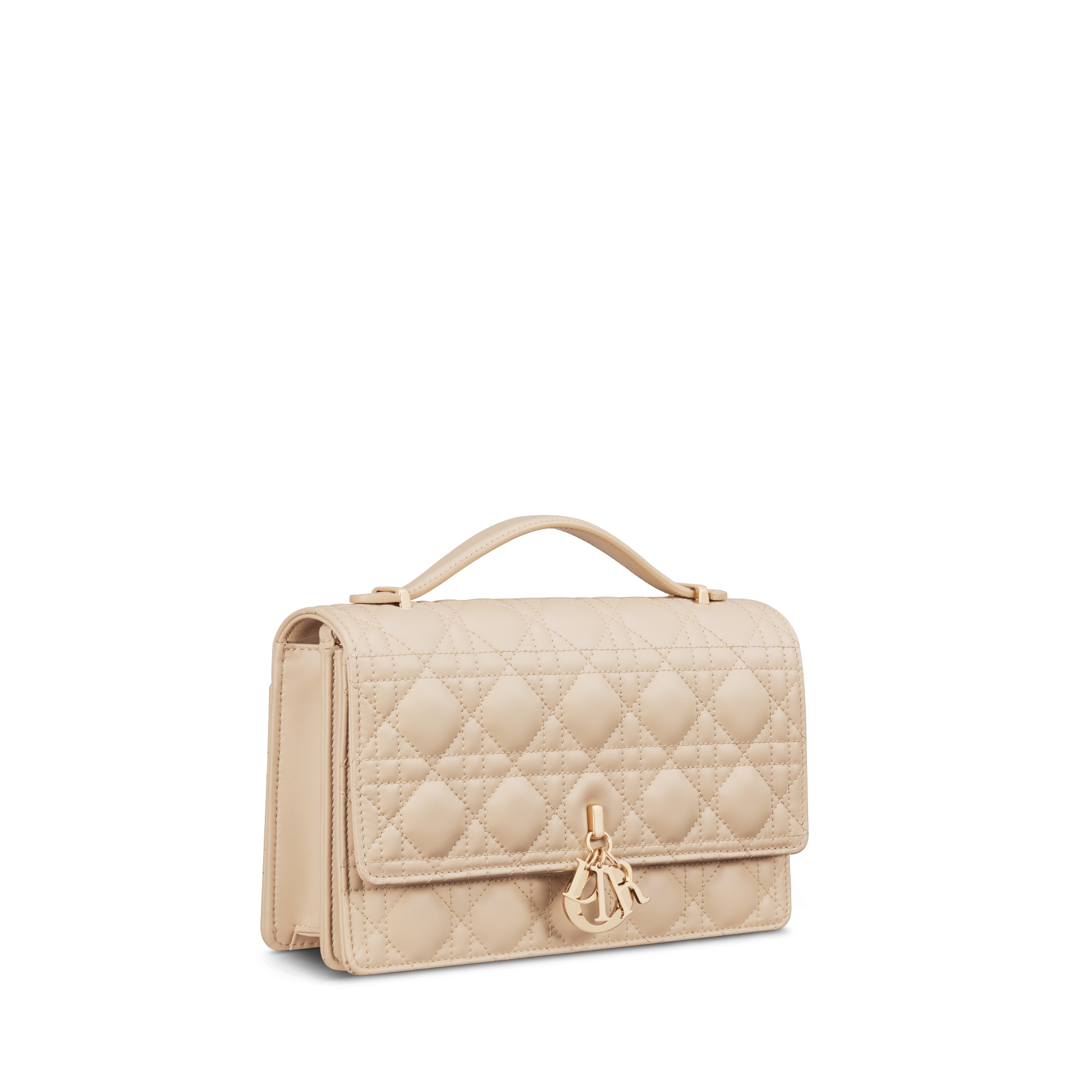 My Dior Top Handle Tasche Cannage Lammleder in Puderbeige E03