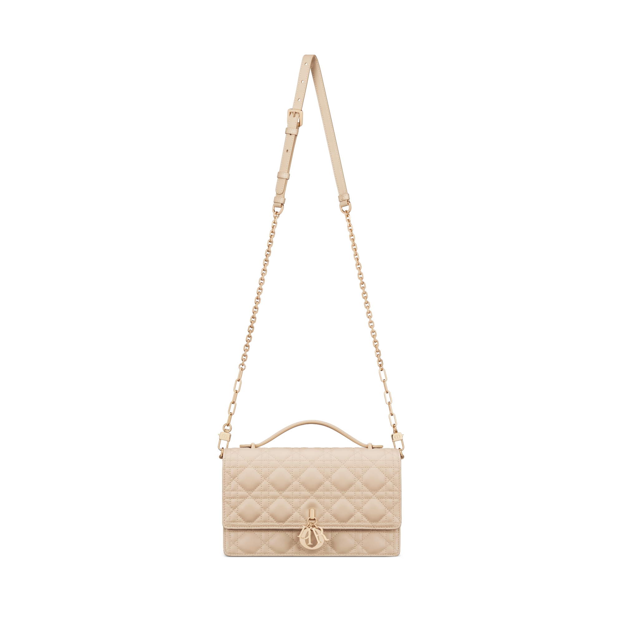 My Dior Top Handle Tasche Cannage Lammleder in Puderbeige E07