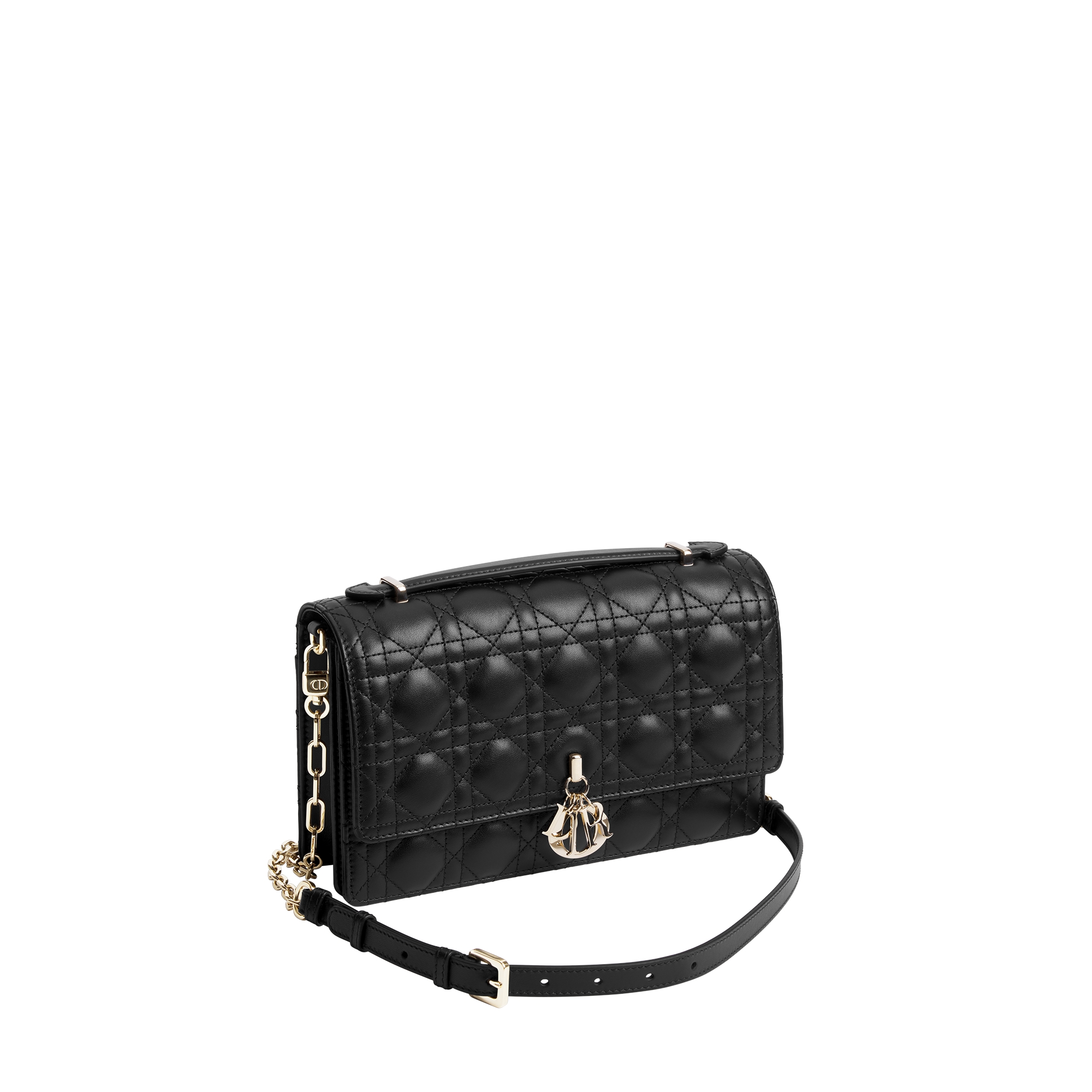 My Dior Top Handle Bag Black Cannage Lambskin E03