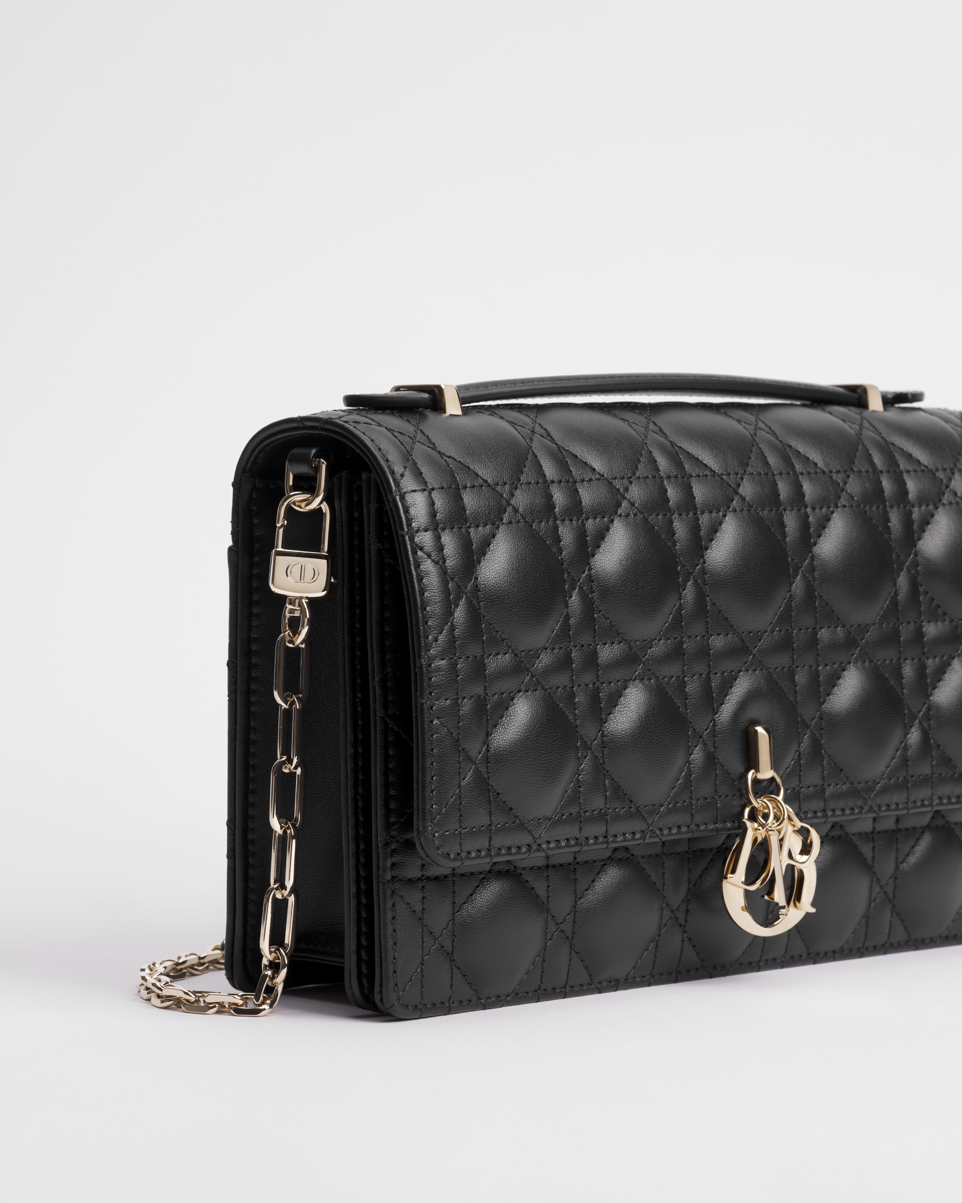 My Dior Top Handle Tasche Cannage Lammleder in Schwarz E10