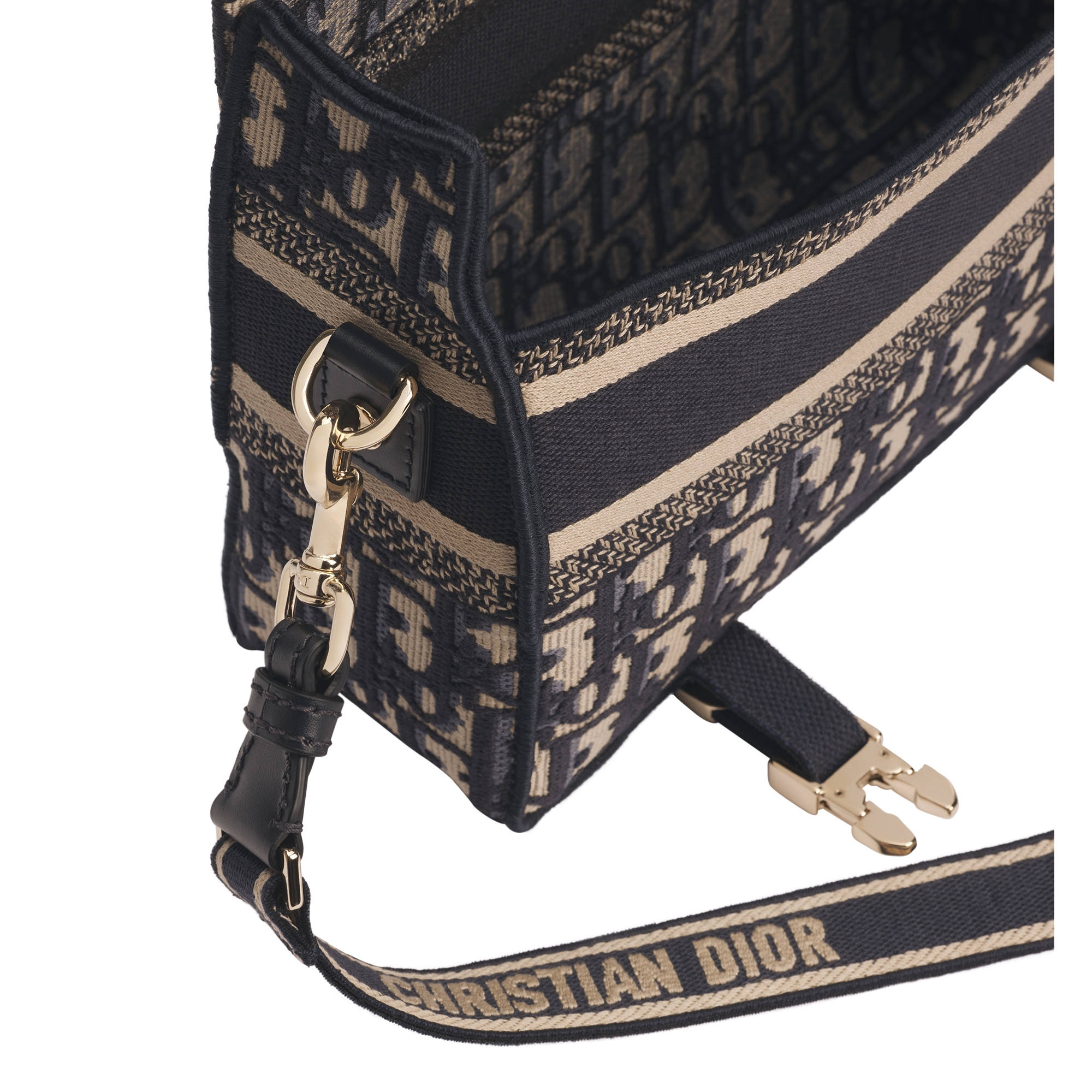 Small Diorcamp Bag Blue Dior Oblique Embroidery E06