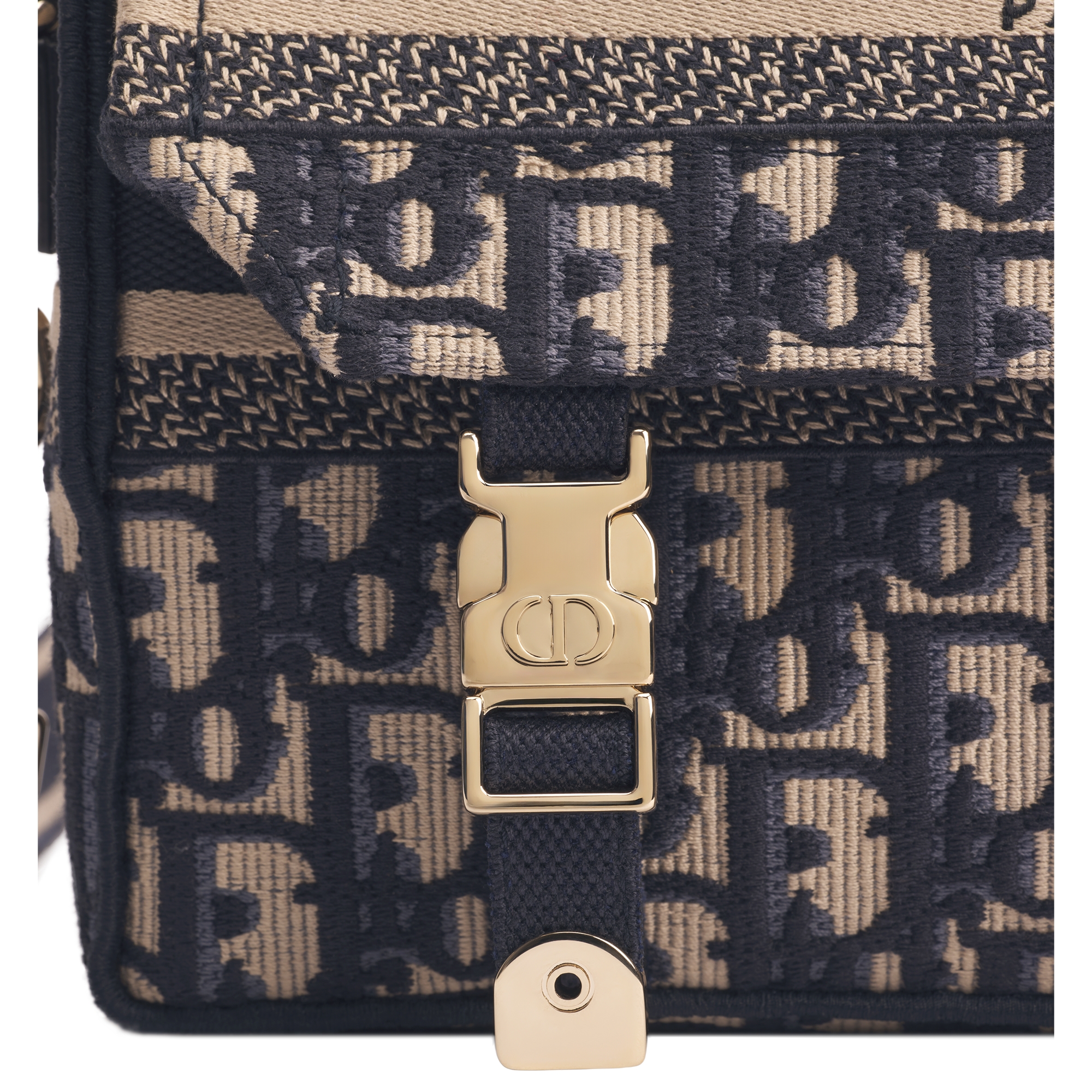 Small Diorcamp Bag Blue Dior Oblique Embroidery E10