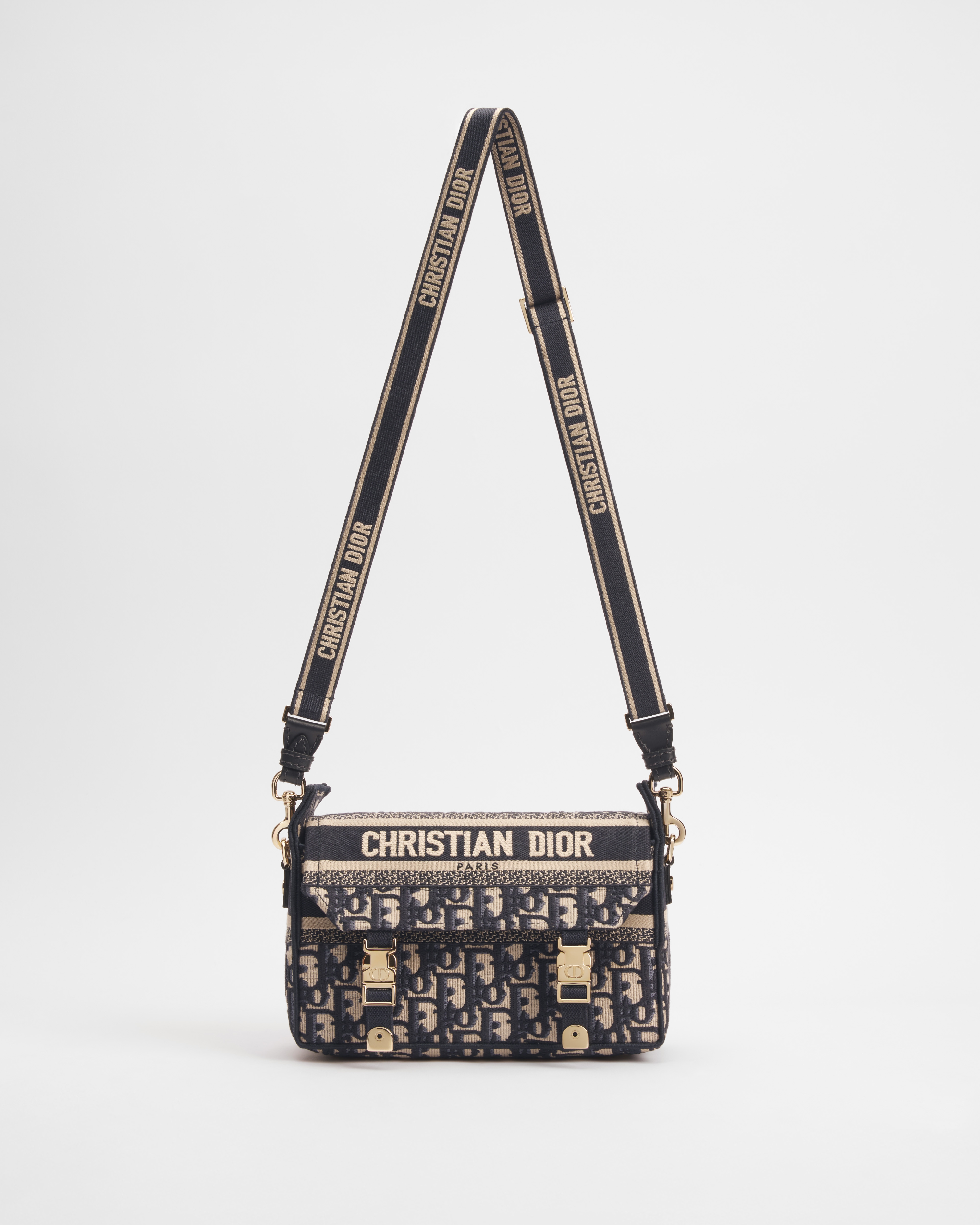 Kleine Diorcamp Tasche Dior Oblique Stickerei in Blau E07