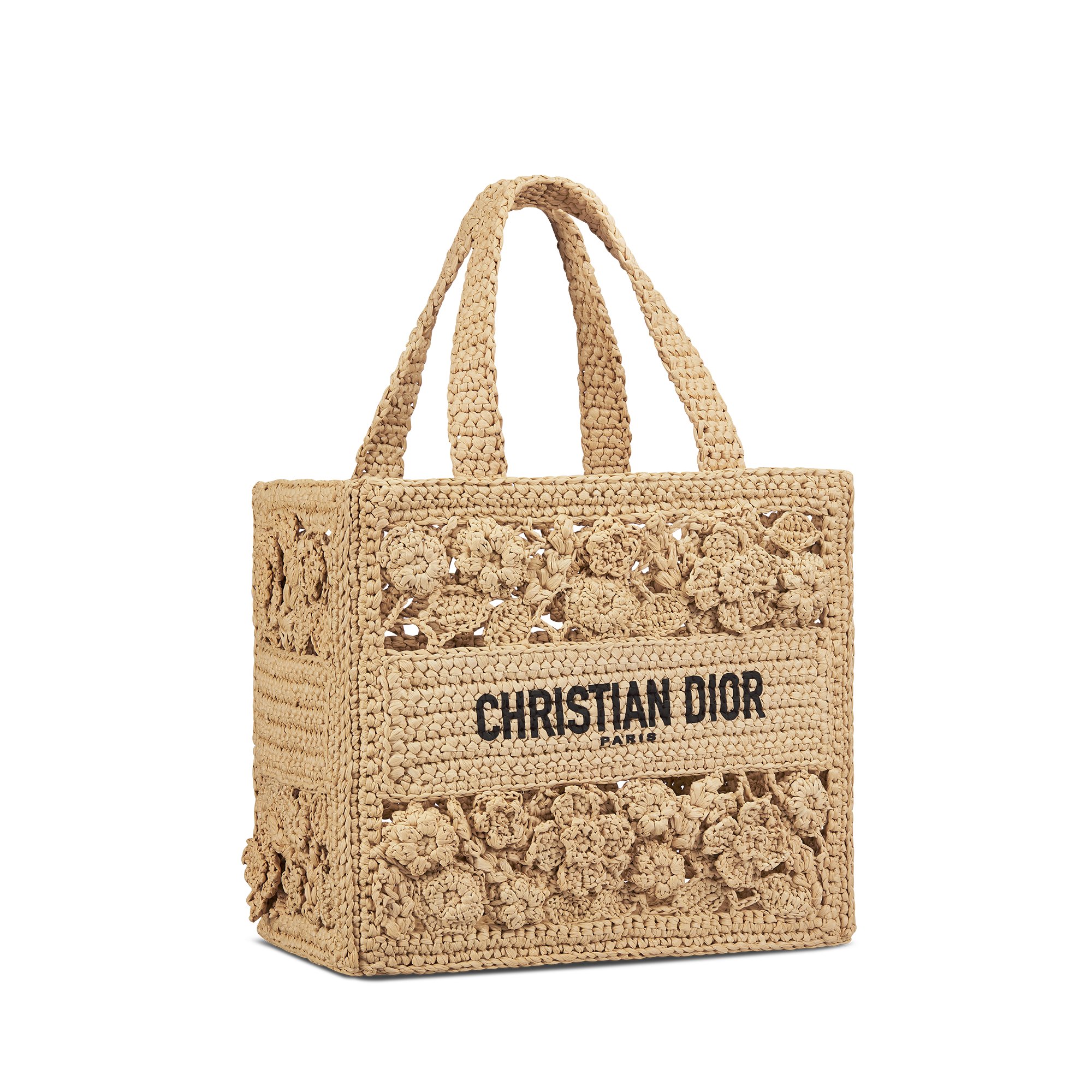 Small Dior Book Tote Natural Raffia (26.5 x 22 x 14 cm) | DIOR