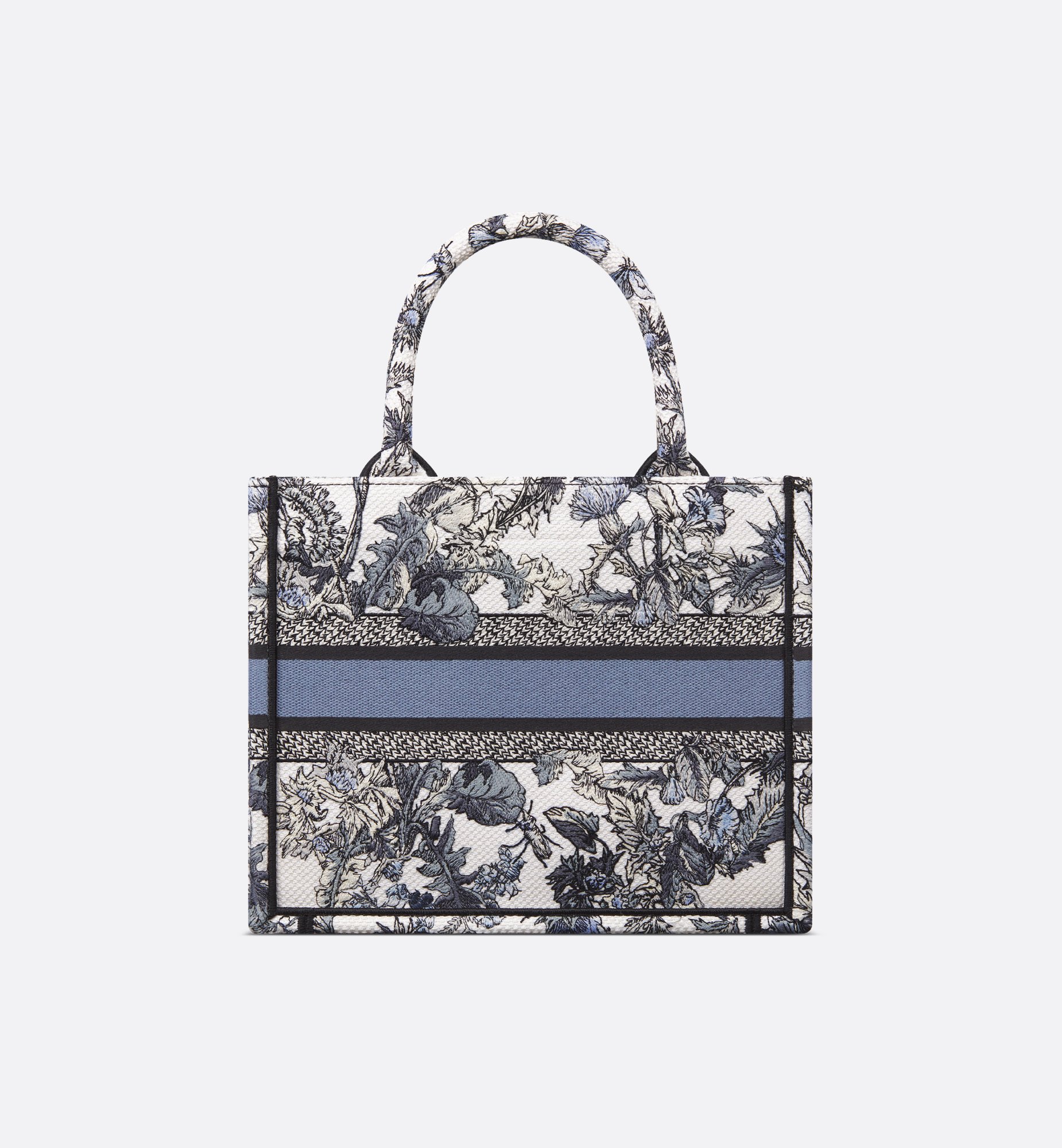 Small Dior Book Tote White Embroidery with Denim Blue Dior Small Dior Book Tote White Embroidery with Denim Blue Dior