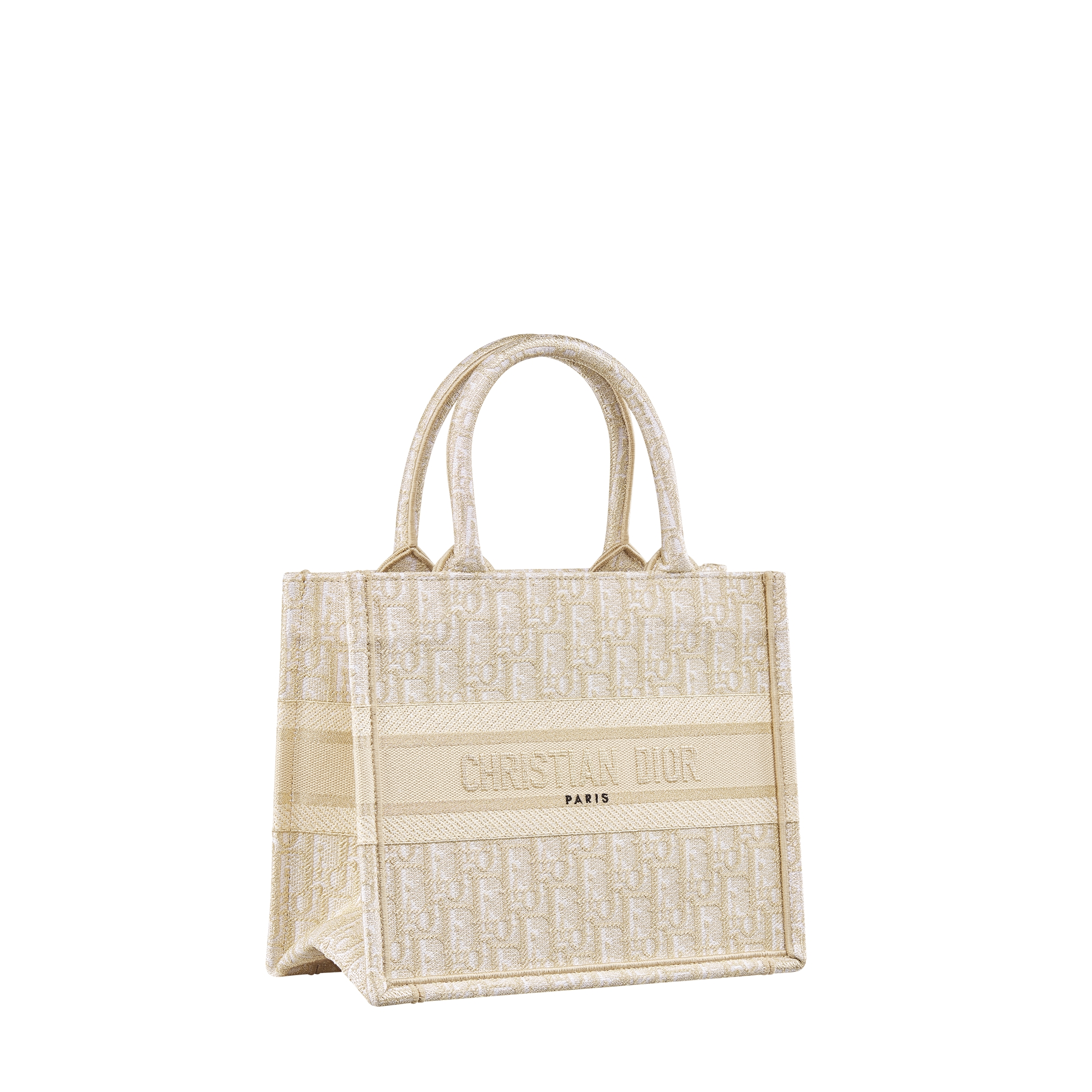 Small Dior Book Tote Gold-Tone Dior Oblique Embroidery (26.5 x 22 x 14 cm) E03