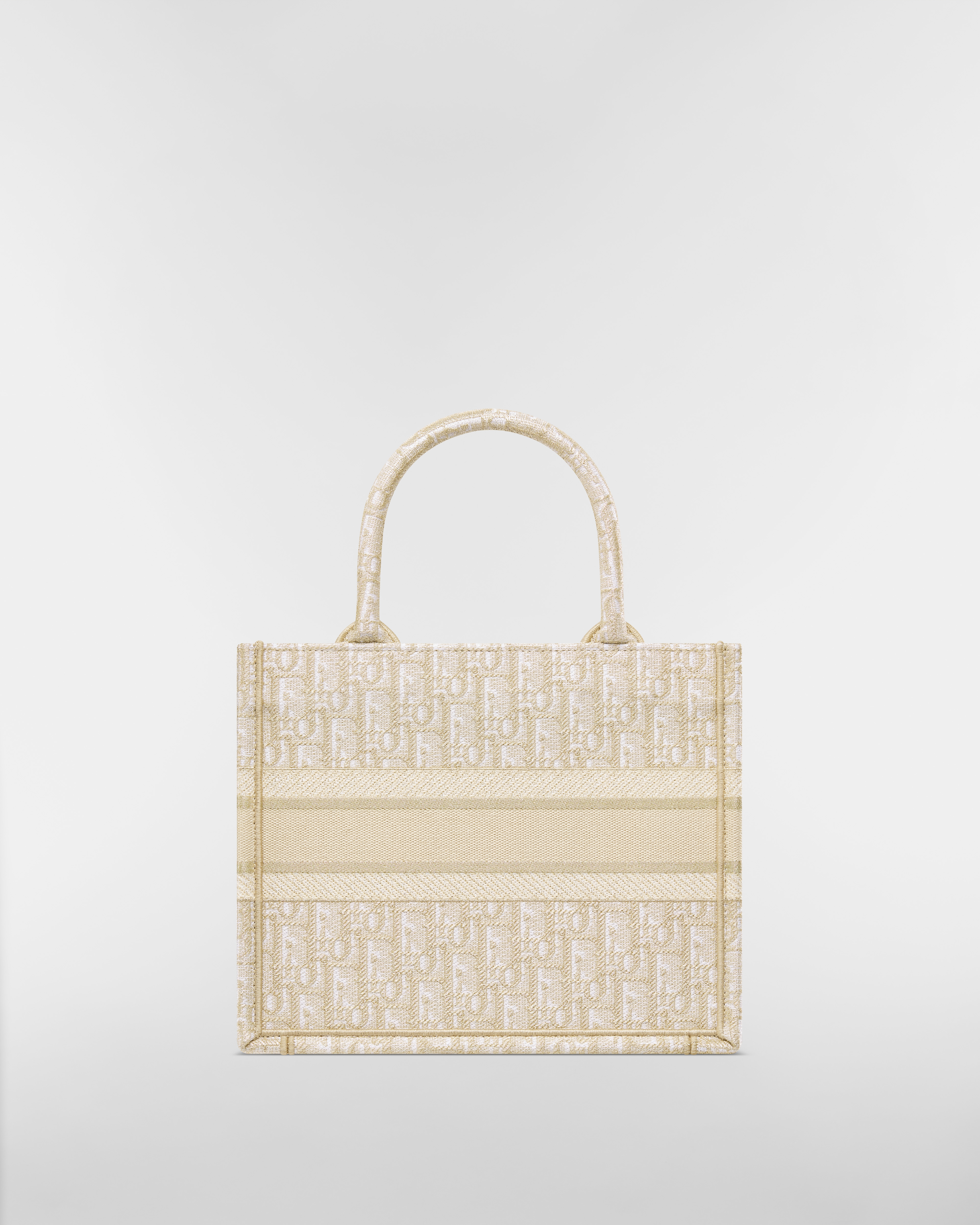 小碼 Dior Book Tote 金色色調 Dior Oblique 刺繡（26.5 x 22 x 14 厘米） E08