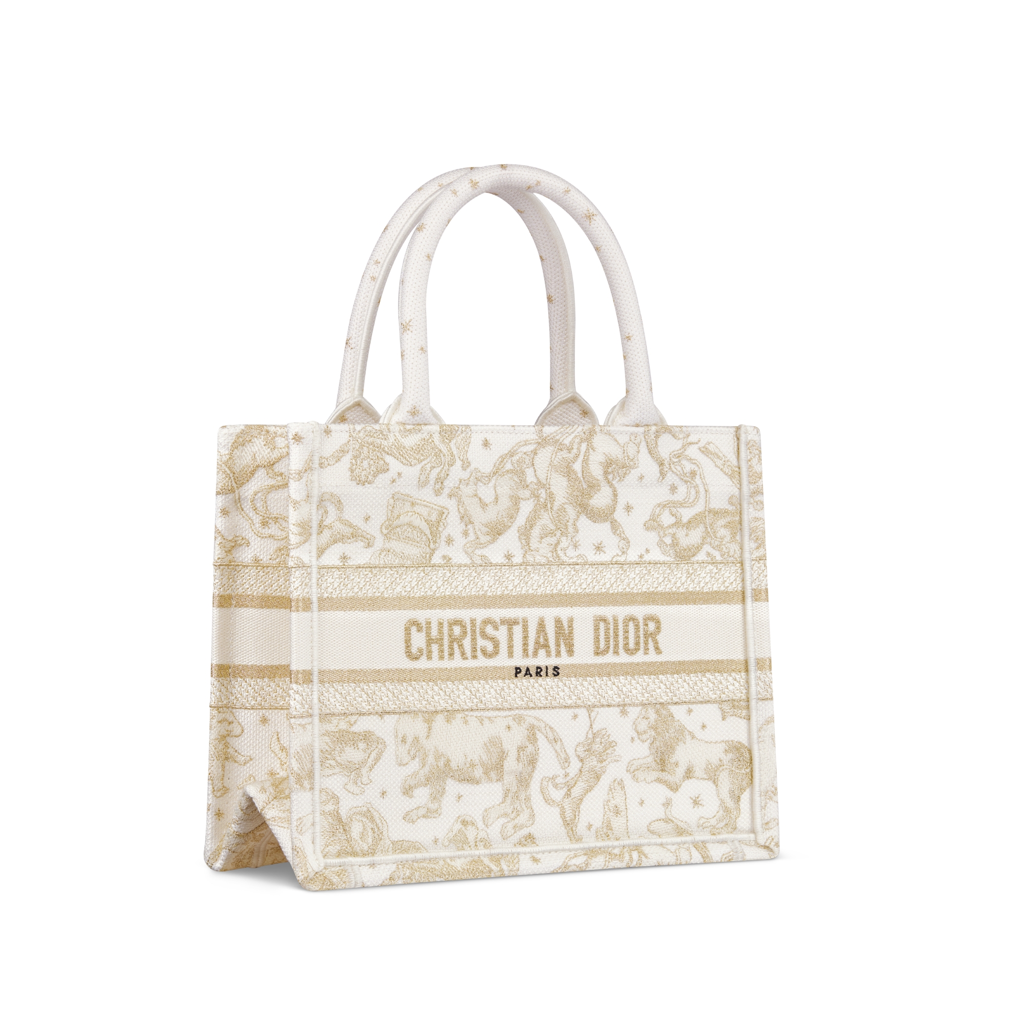 【日本限定】Dior Book Tote バッグ スモール Dior Zodiac エンブロイダリー (26.5 x 22 x 14 cm) E03