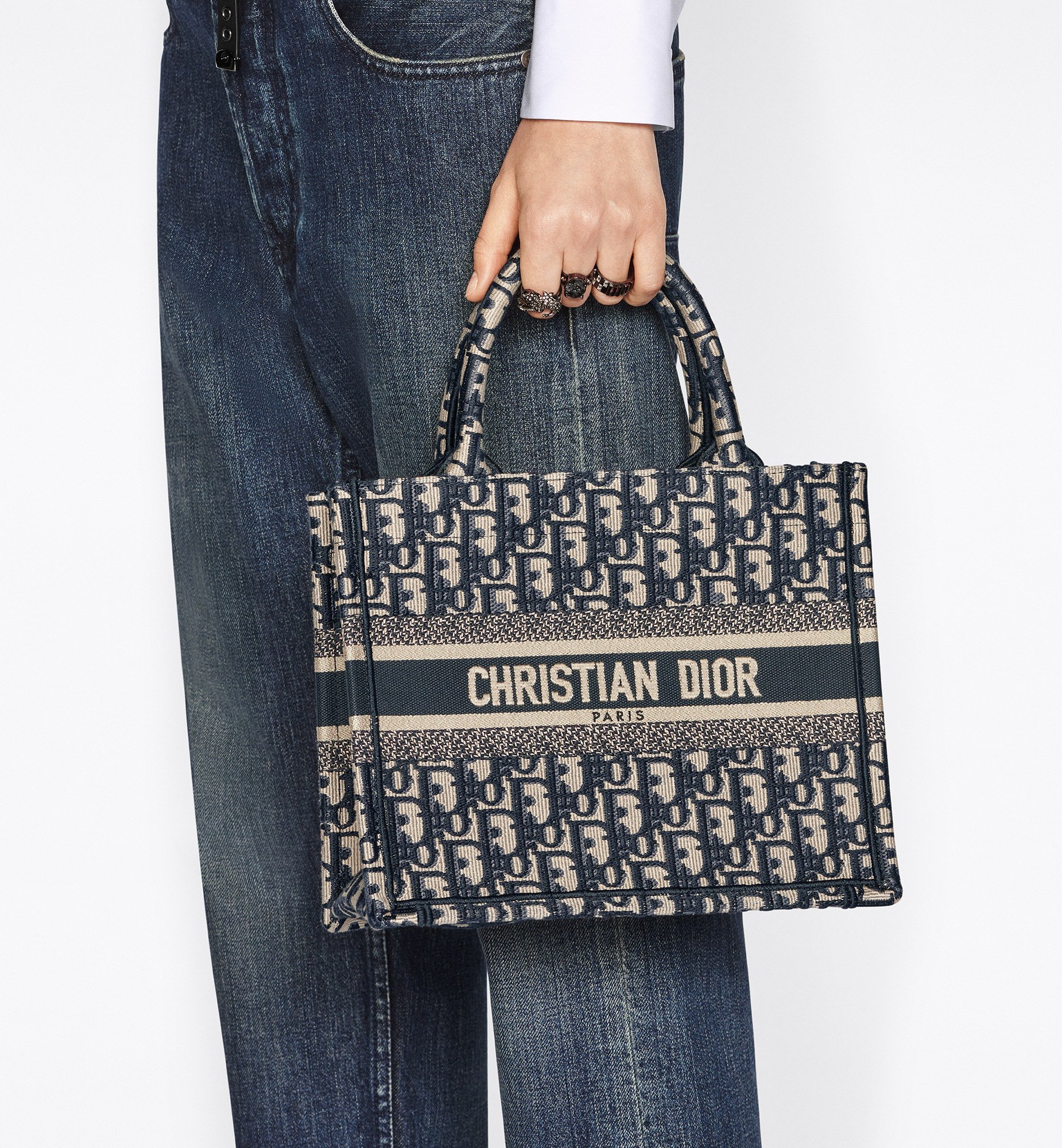 DIOR Small Dior Book Tote Latte And Black Toile De Jouy Zodiac Embroidery 26.5 X 21 X 14 Cm Women