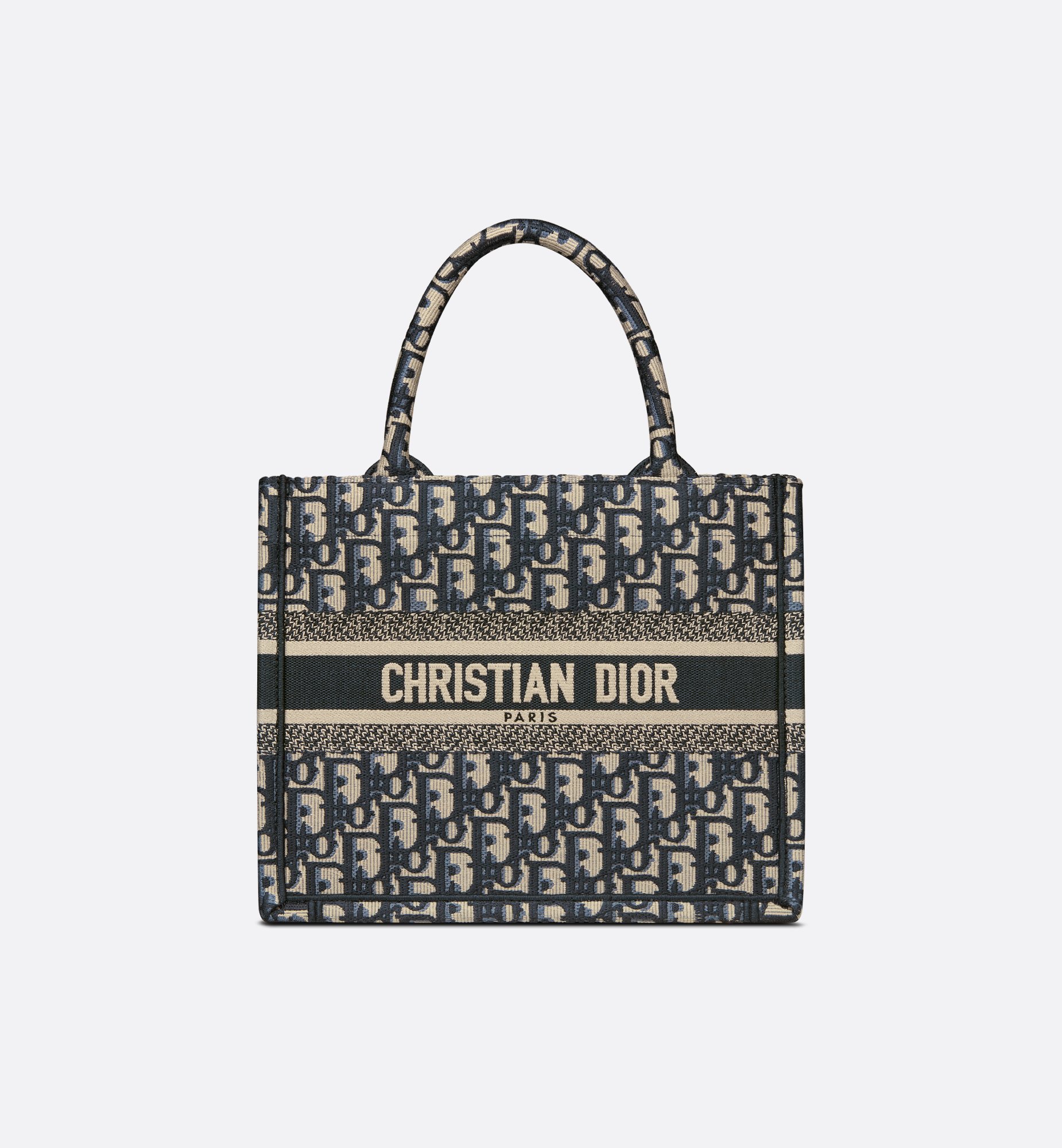 小碼Dior Book Tote 米白色和藍色Dior Oblique 刺繡(26.5 x 22 小碼Dior Book Tote 米白色和藍色Dior Oblique 刺繡(26.5 x 22