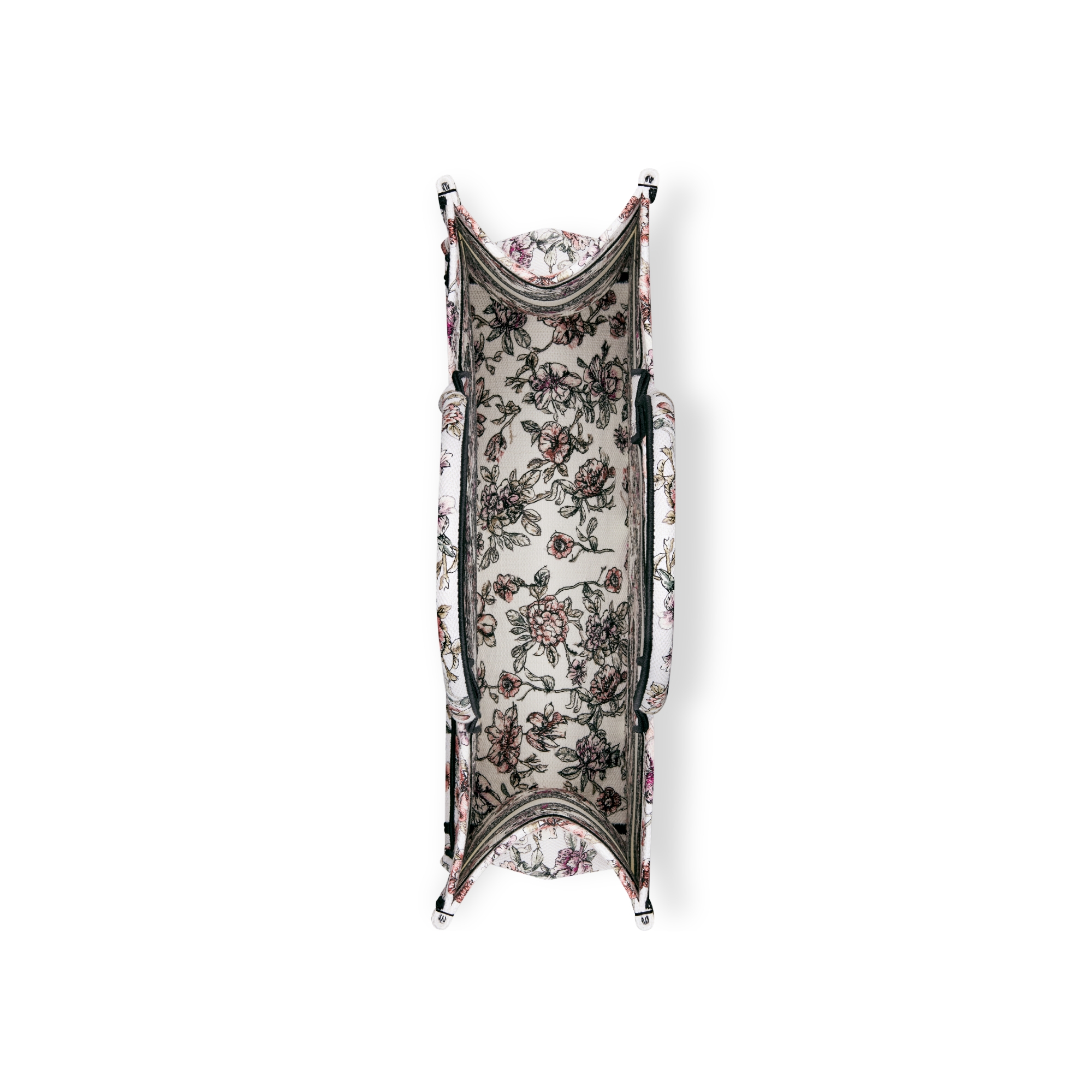 Large Dior Book Tote Pink Souvenir de Rome Embroidery (42 x 35 x 18.5 cm) E06