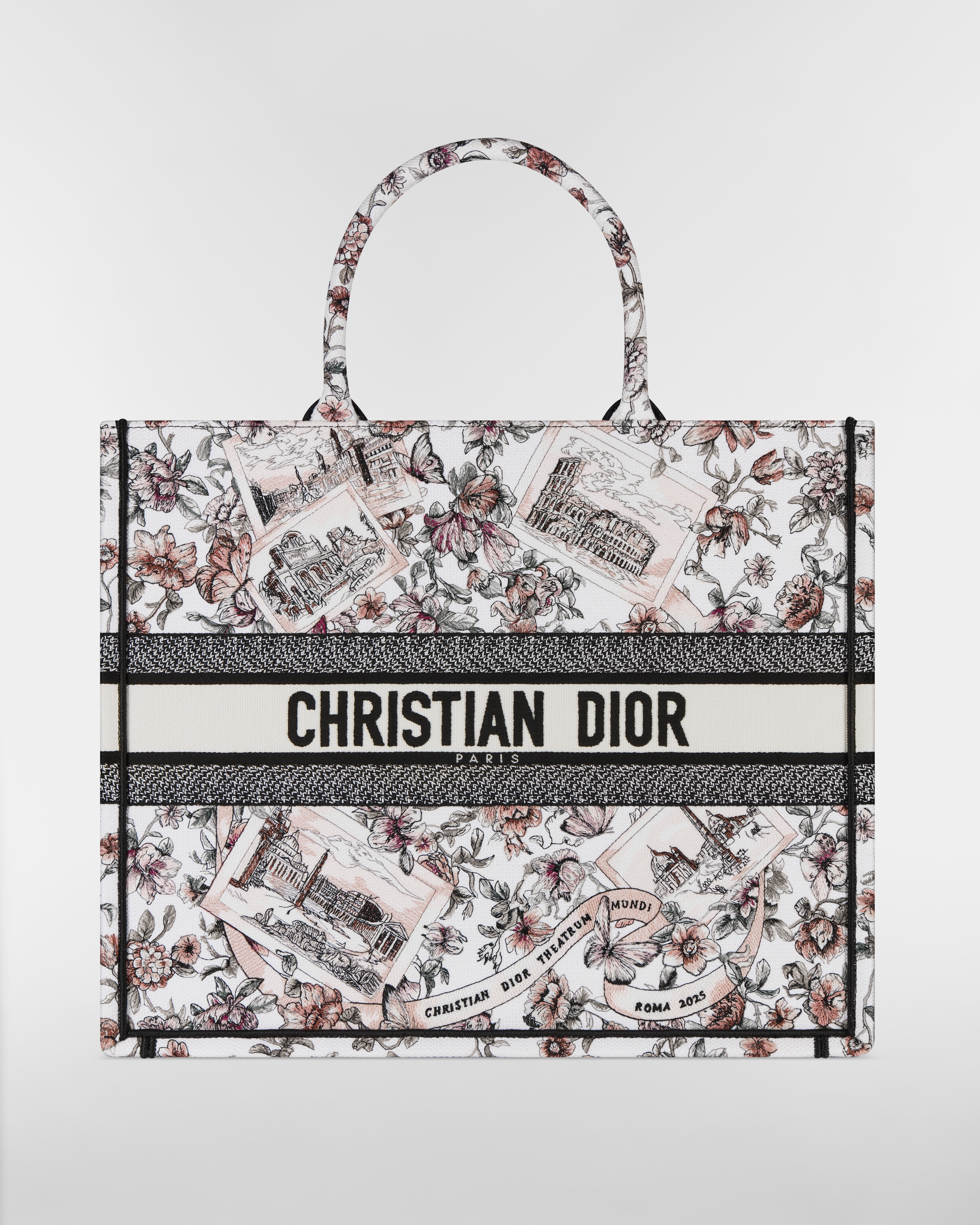 大碼 Dior Book Tote 粉紅色 Souvenir de Rome 刺繡（42 x 35 x 18.5 厘米） E01