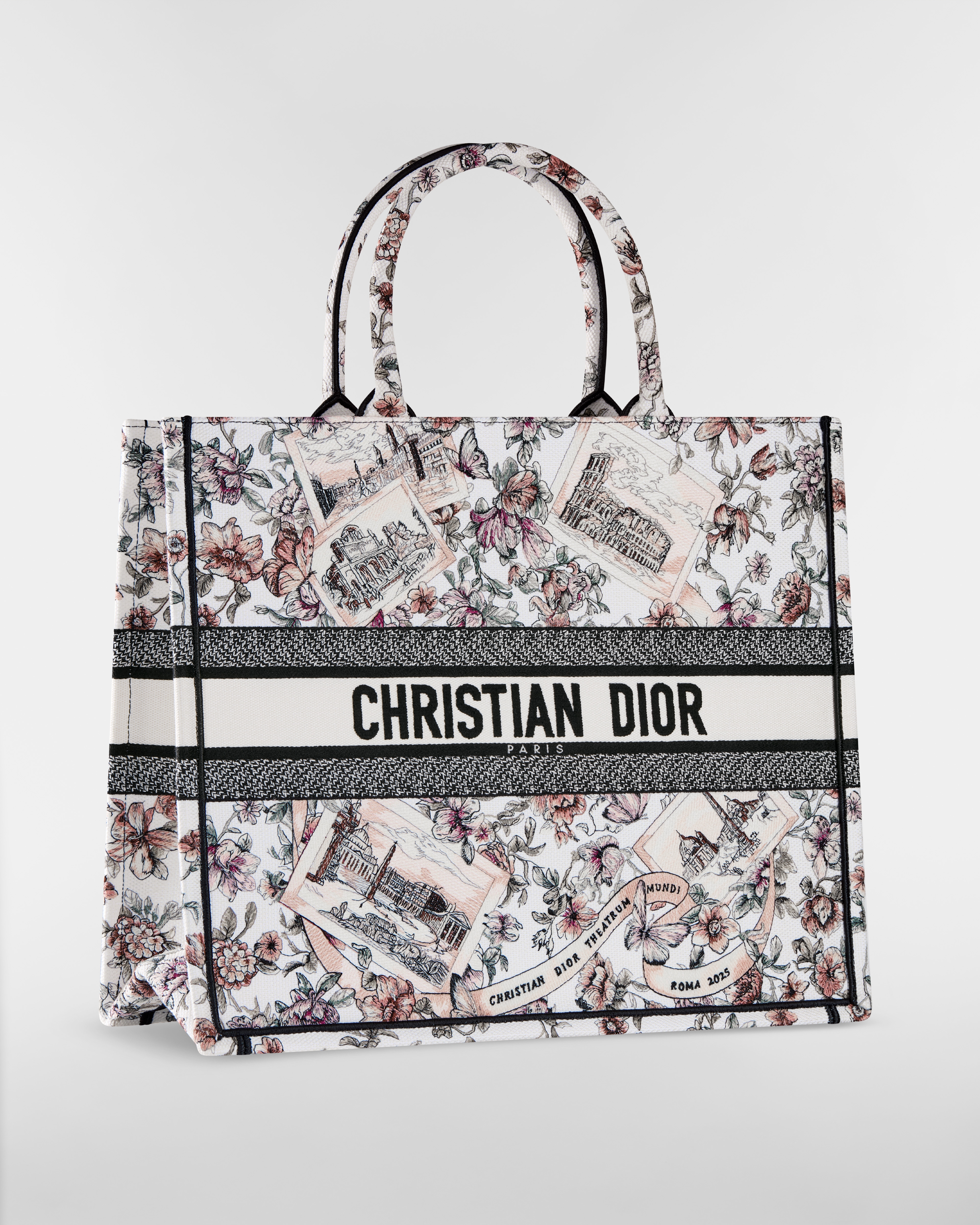 大碼 Dior Book Tote 粉紅色 Souvenir de Rome 刺繡（42 x 35 x 18.5 厘米） E03