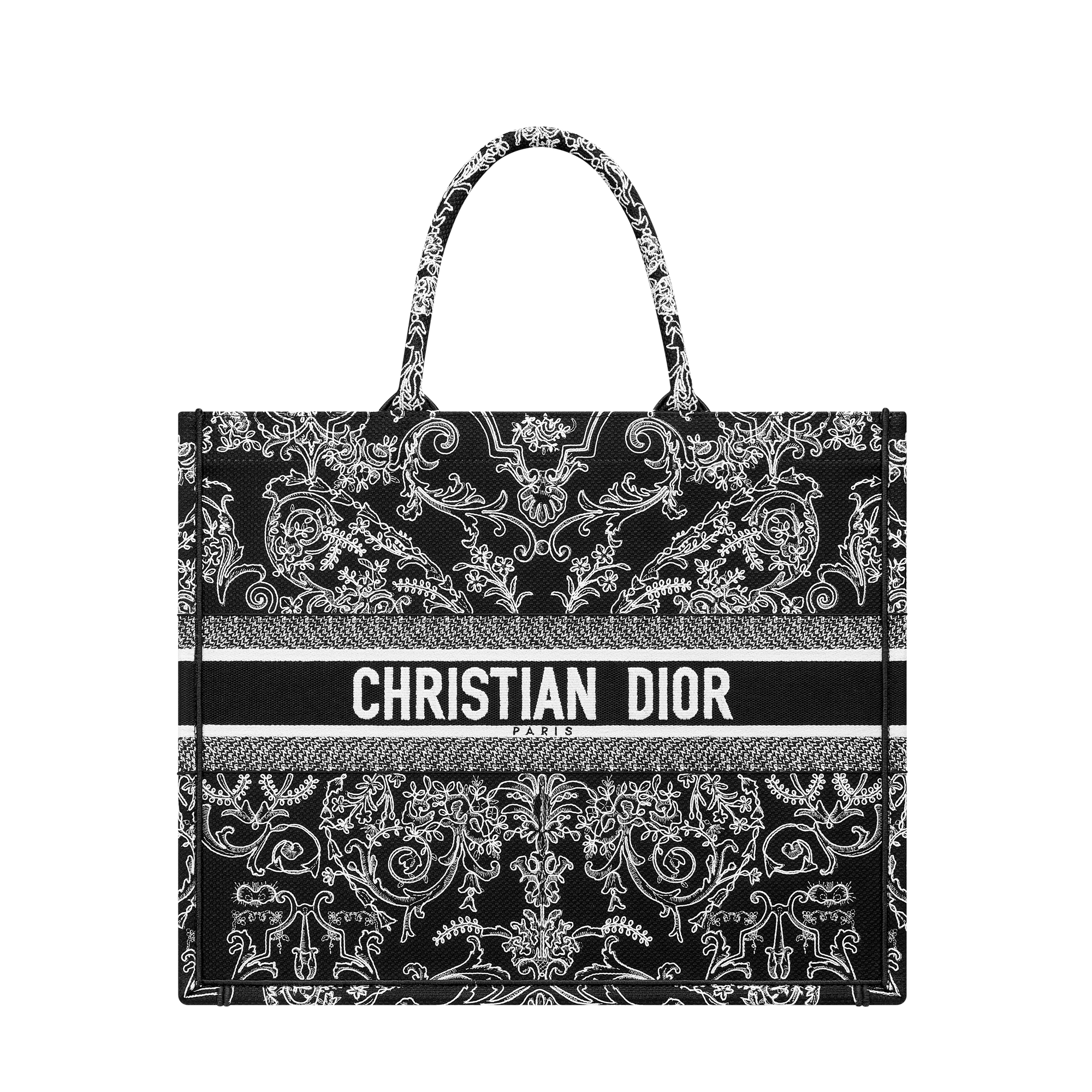 Large Dior Book Tote Black Multicolor Dioresque Butterfly Cornely