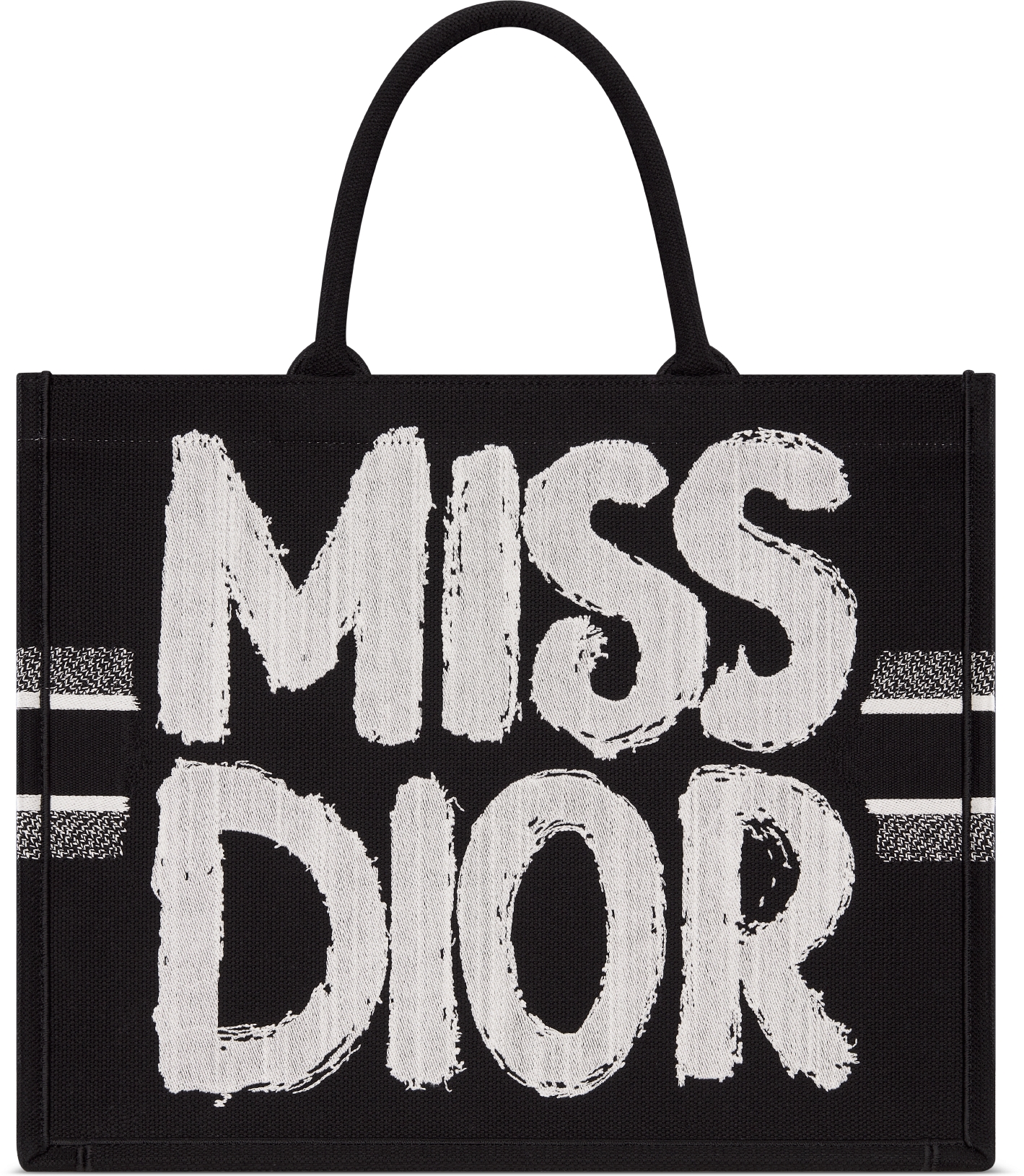 DIOR Large Dior Book Tote Black And White Miss Dior Graffiti Embroidery 42 X 35 X 18.5 Cm Women