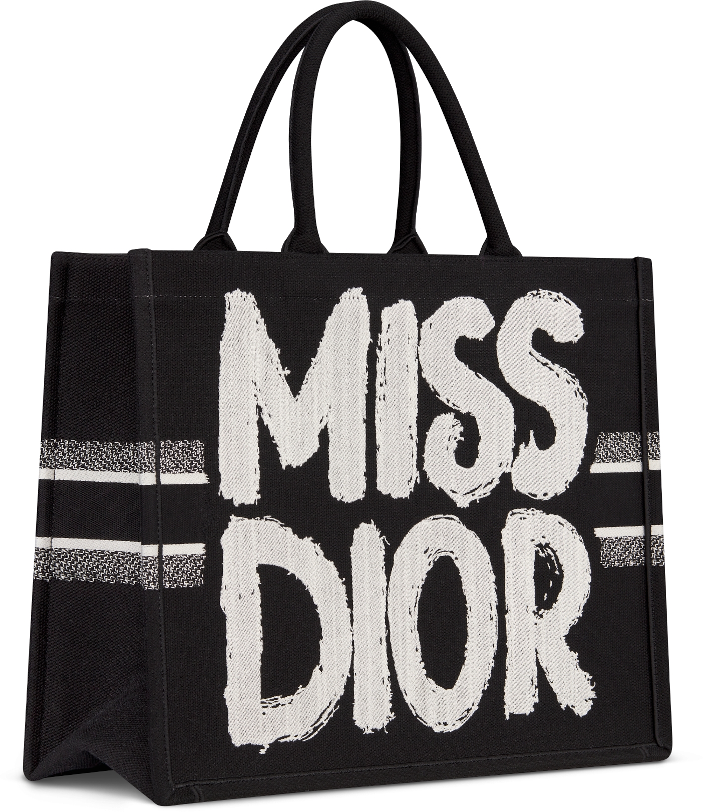 Large Dior Book Tote Black and White Miss Dior Graffiti Embroidery 42 x 35 x 18.5 cm DIOR